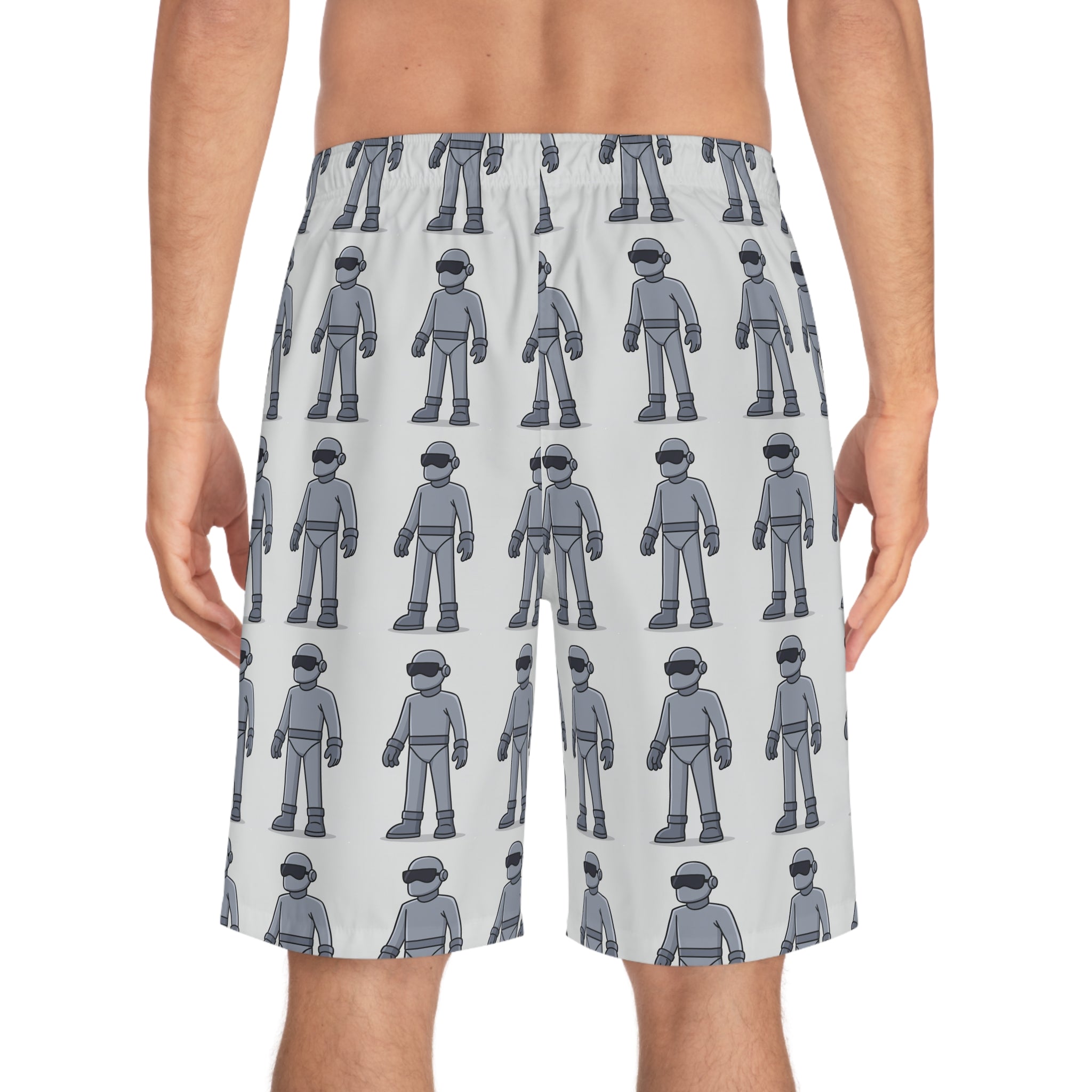 Got Gort Stylish Men's Board Shorts with Fun Robot Design, Beachwear, Summer Swim Shorts, Casual Swim Trunks, Gift for Him, Vacation
