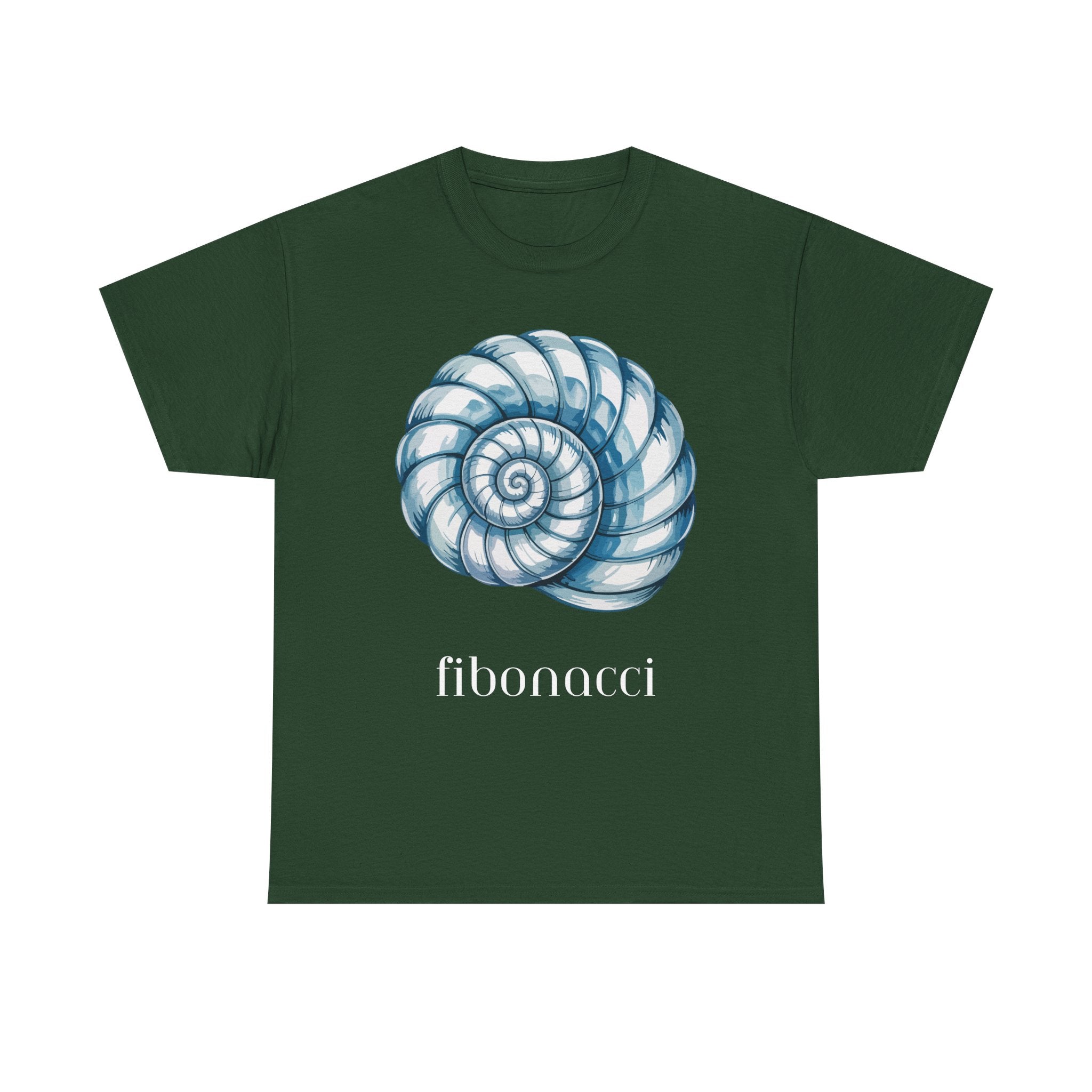 Fibonacci Spiral Tee, Unisex Heavy Cotton Shirt