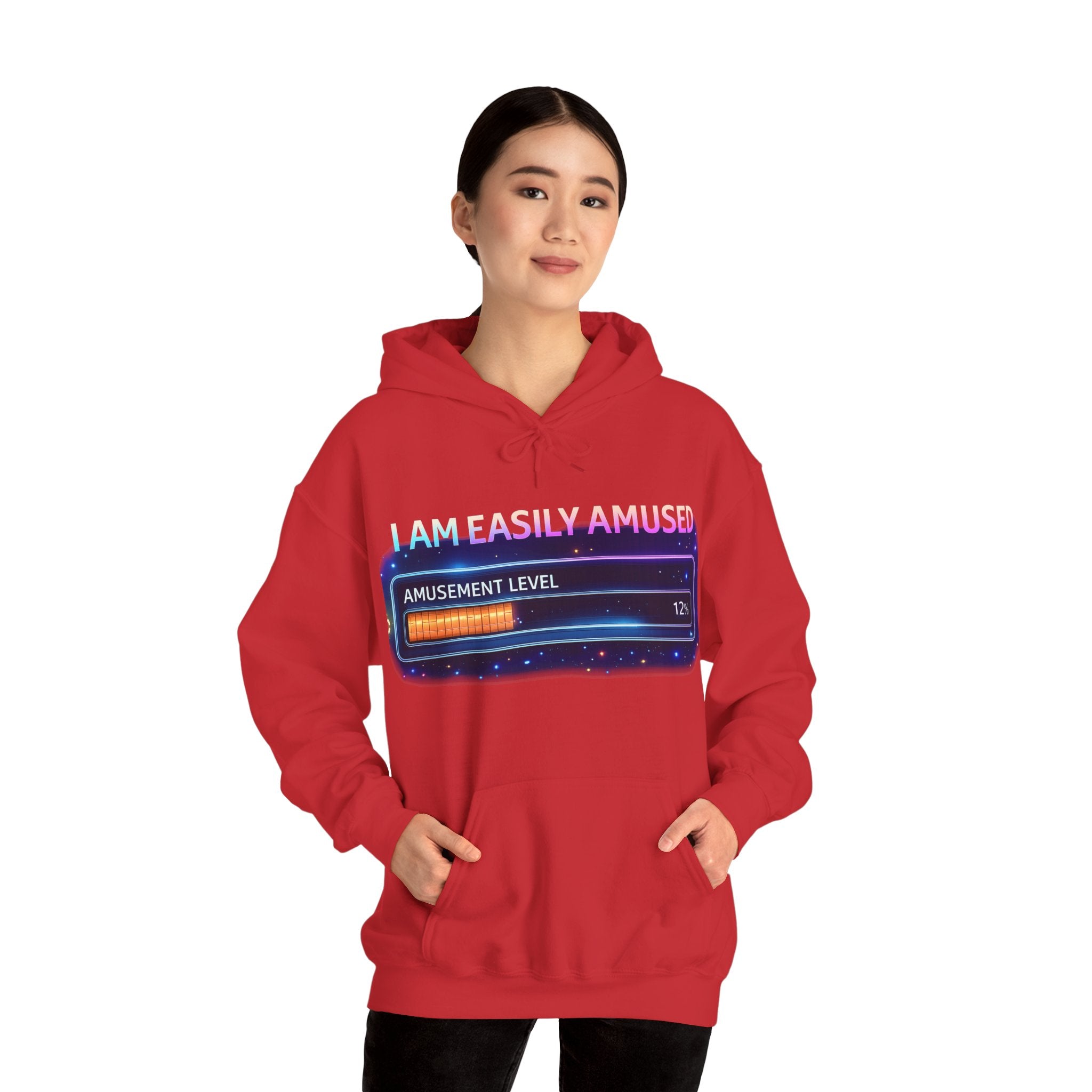 I Am Easily Amused Level Meter Hoodie | Funny Gamer Sweatshirt