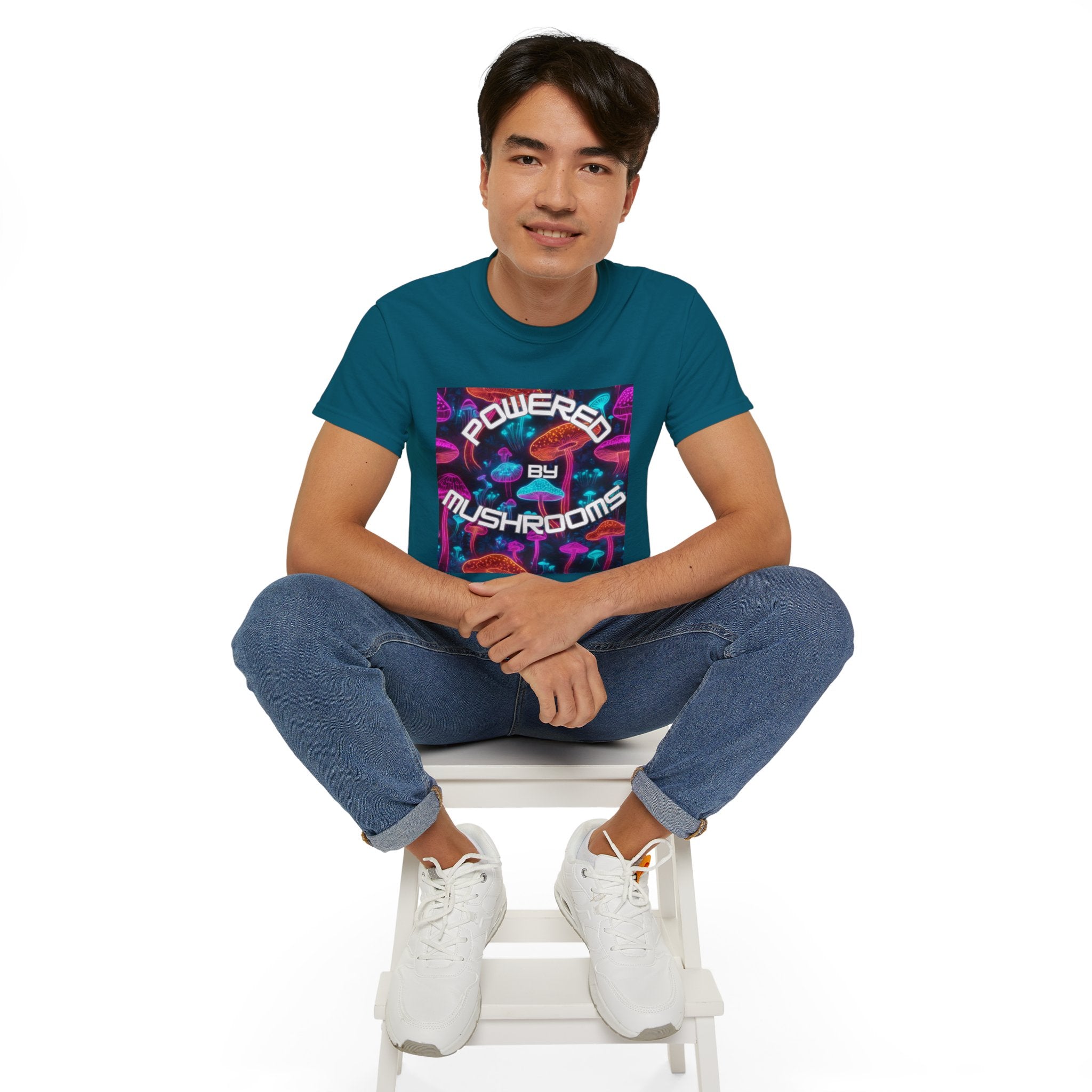 Powered by Mushrooms Funky Unisex Graphic Shirt