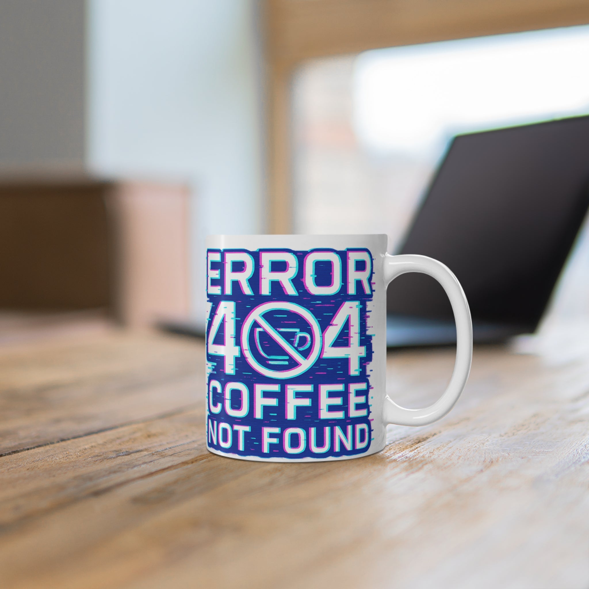 Error 404 Coffee Not Found Mug | Glitch Tech Coffee Humor