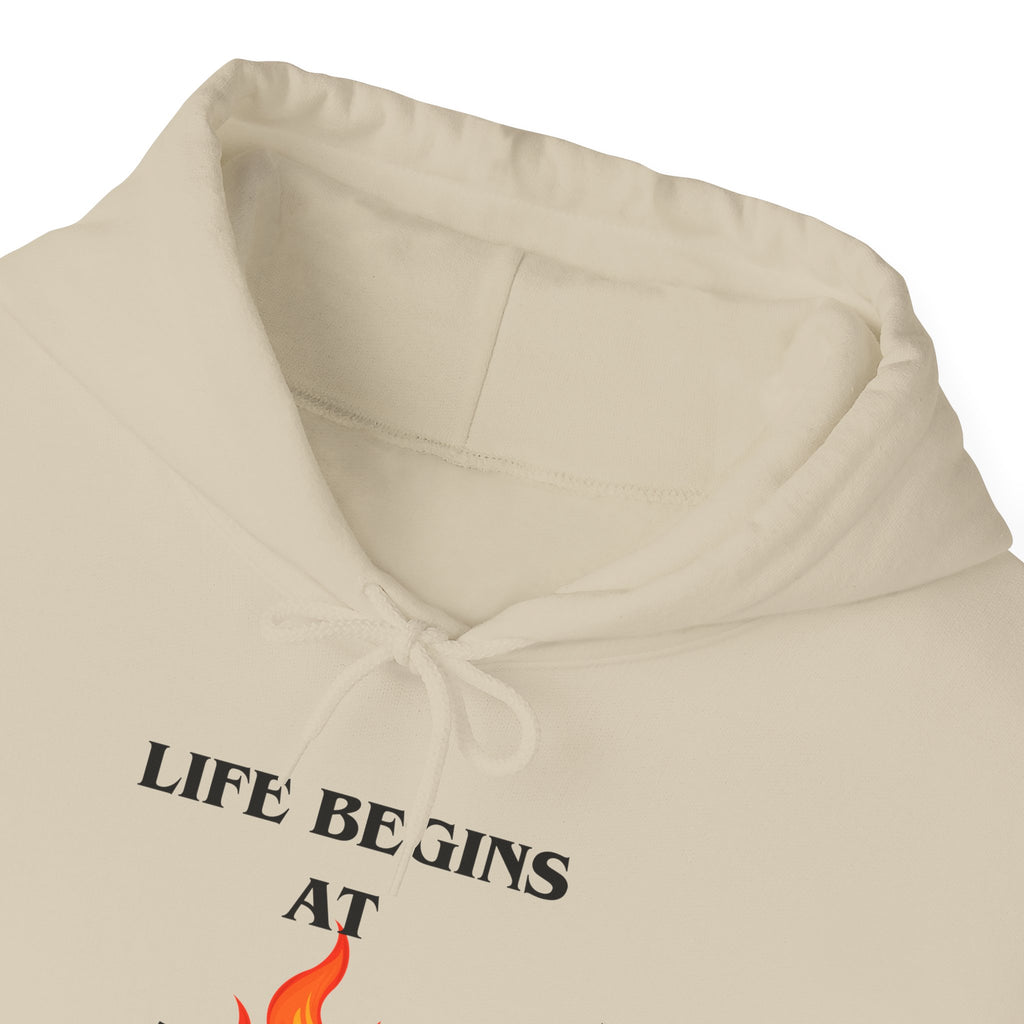 Life Begins at Fierce Hoodie | Flame Graphic Hoodie