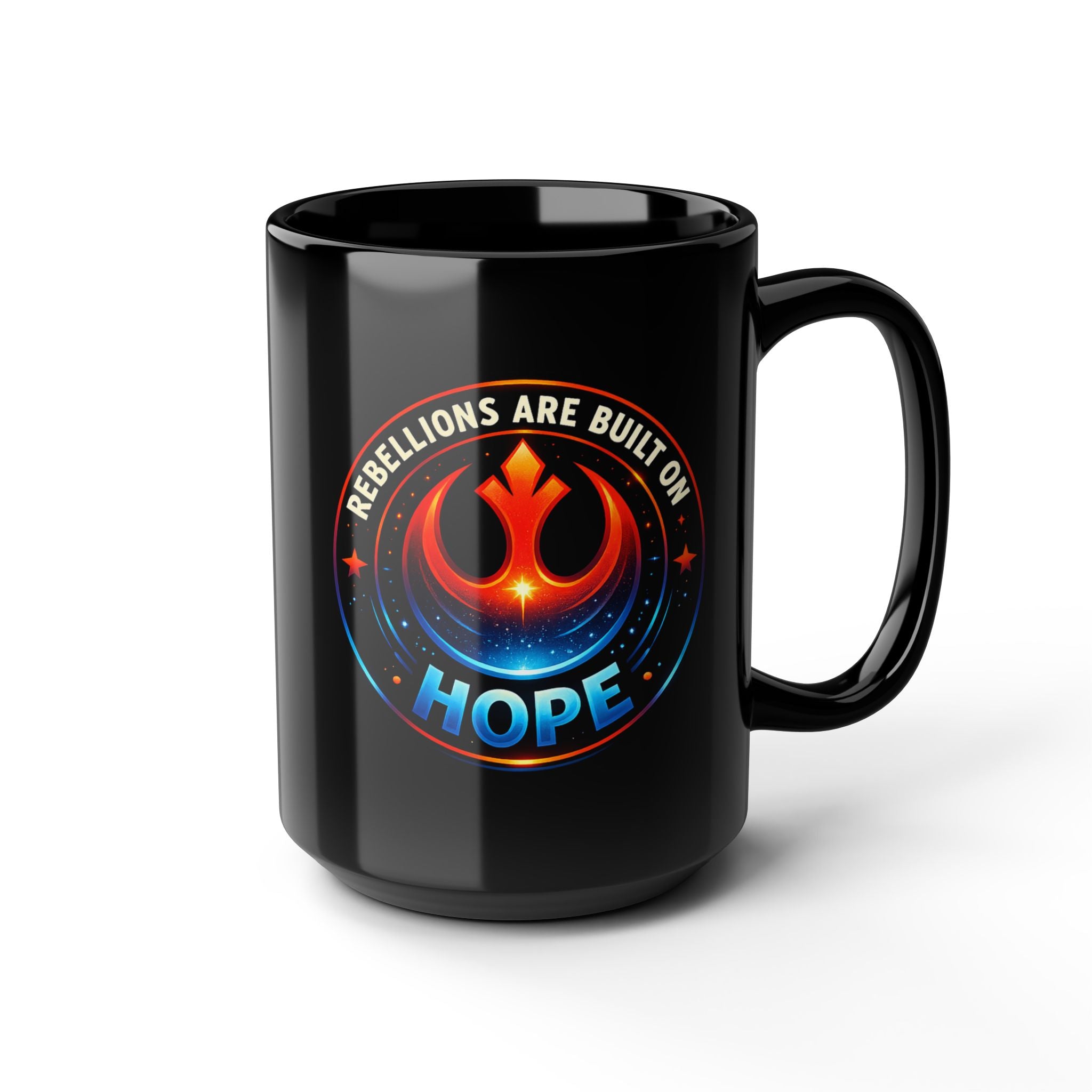 Rebellions Are Built on Hope Emblem Hope Mug | Black Ceramic Mug