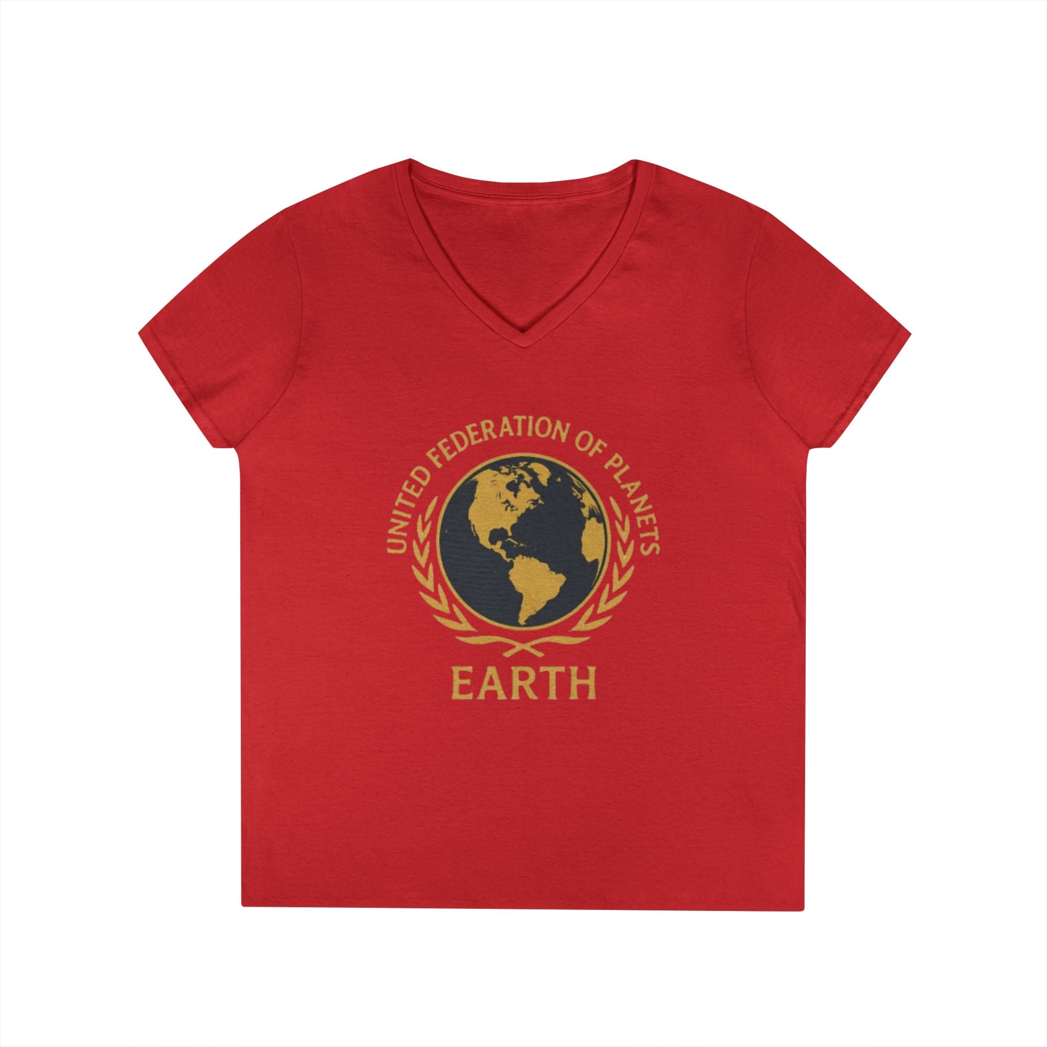 United Federation of Planets Earth Graphic V-Neck T-Shirt