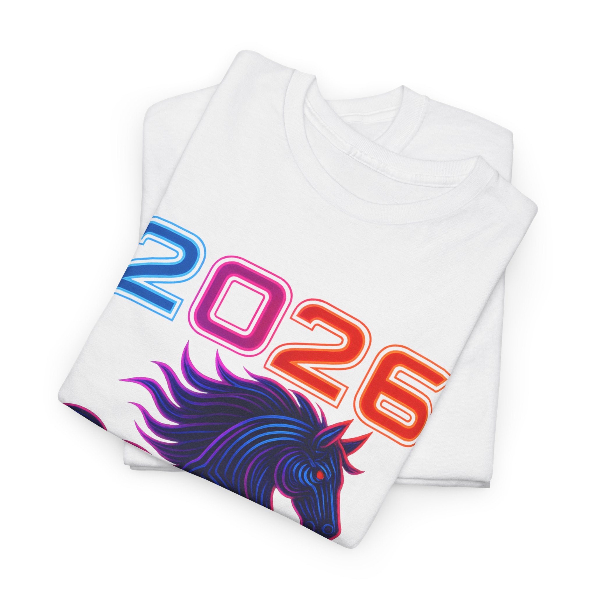 2026 Year of the Horse T-Shirt | Neon Stallion Graphic Tee