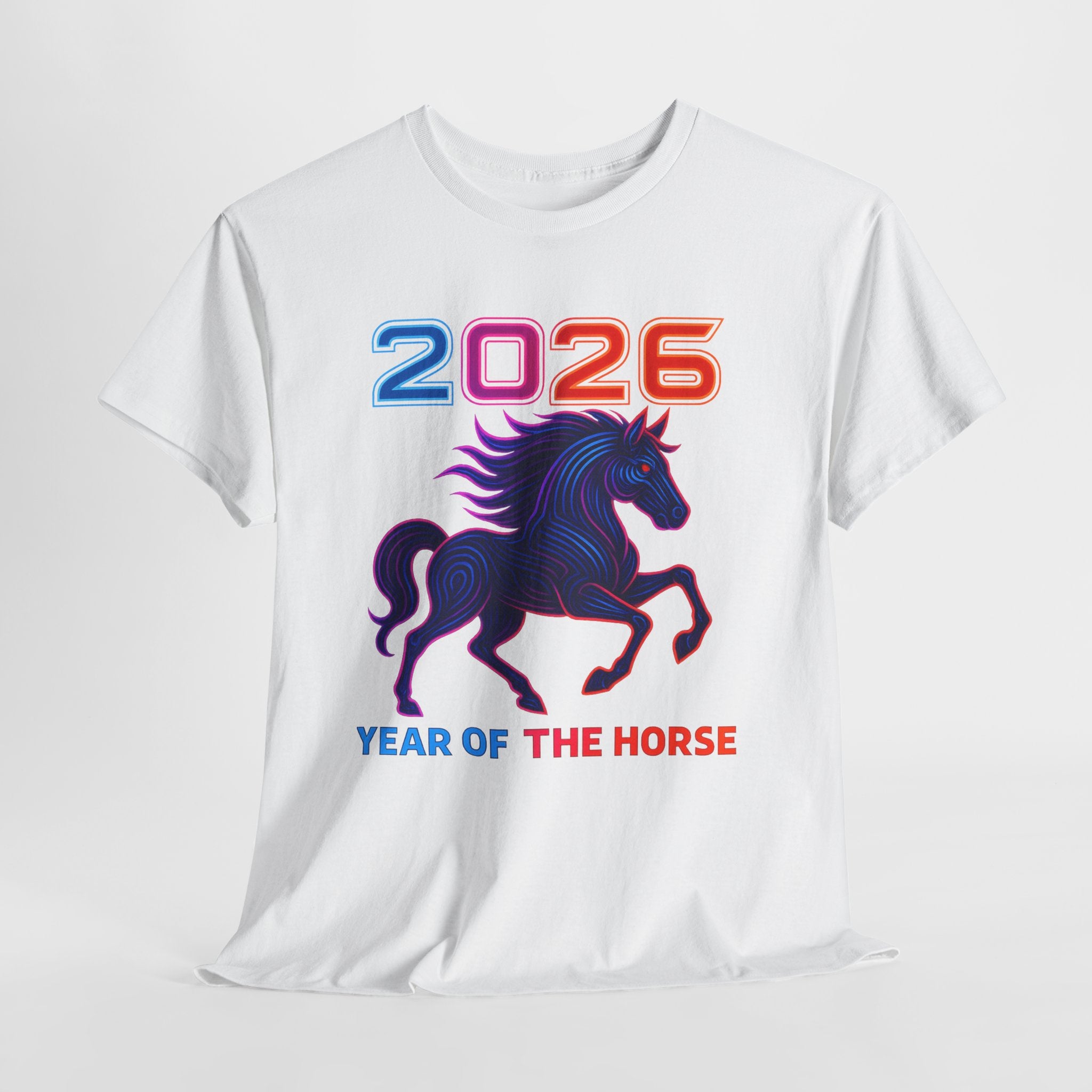2026 Year of the Horse T-Shirt | Neon Stallion Graphic Tee
