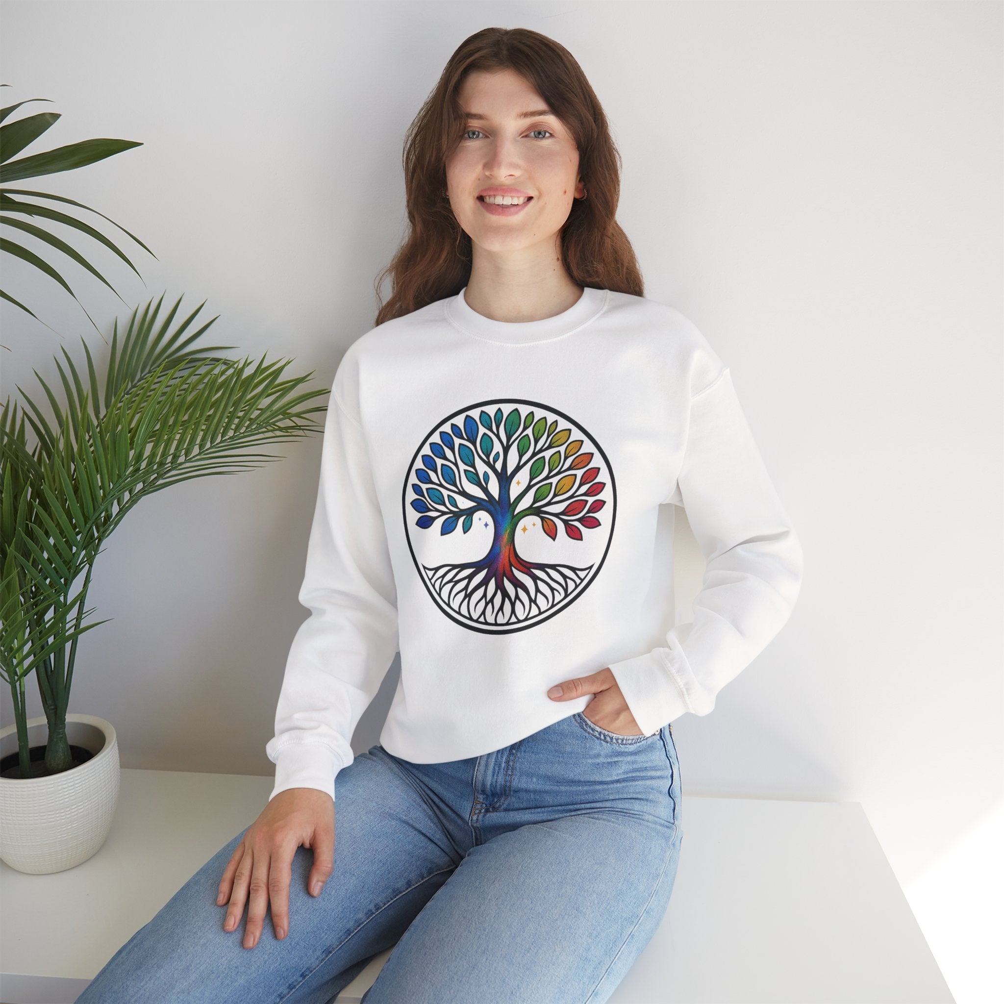 Rainbow Tree of Life Graphic Crewneck sweatshirt