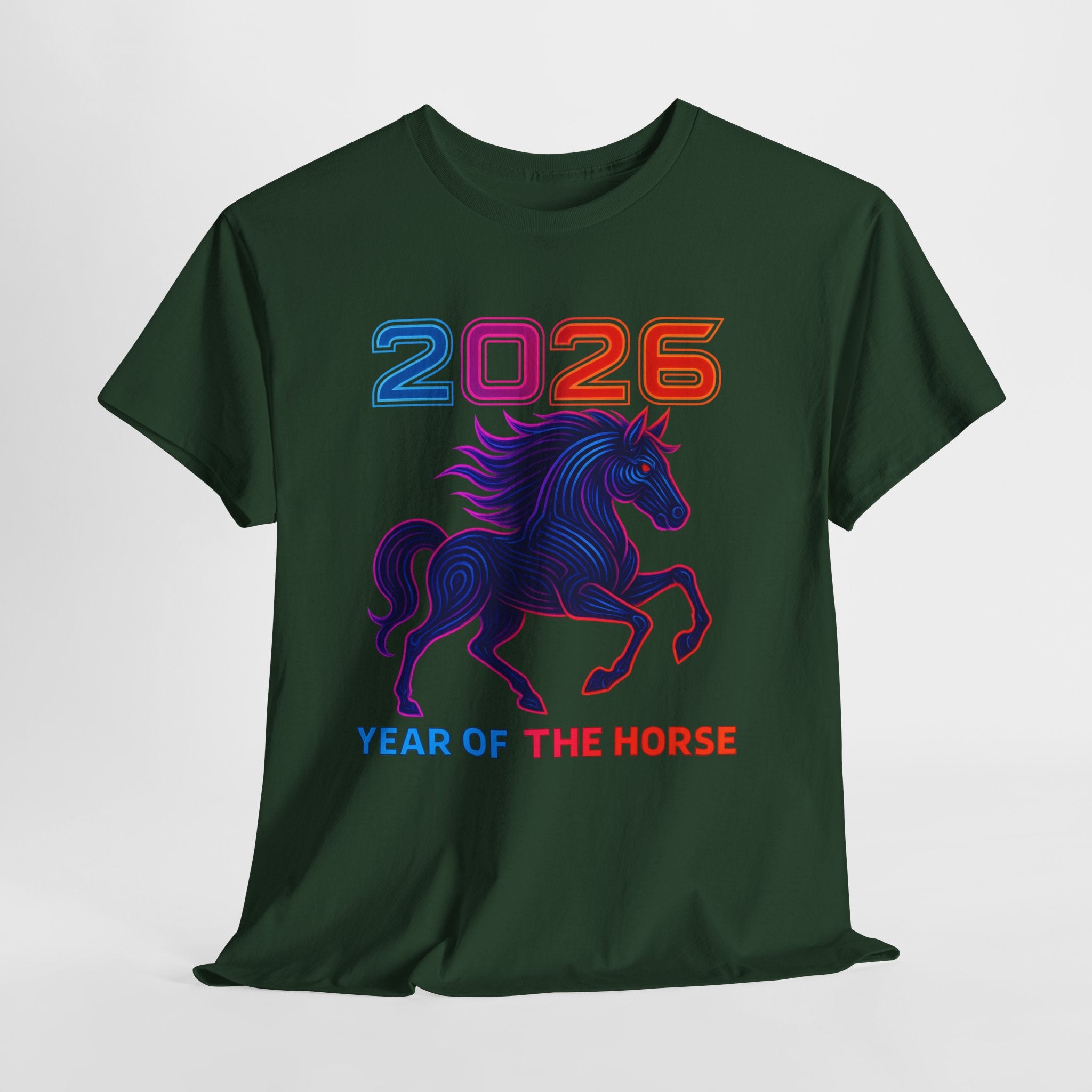 2026 Year of the Horse T-Shirt | Neon Stallion Graphic Tee
