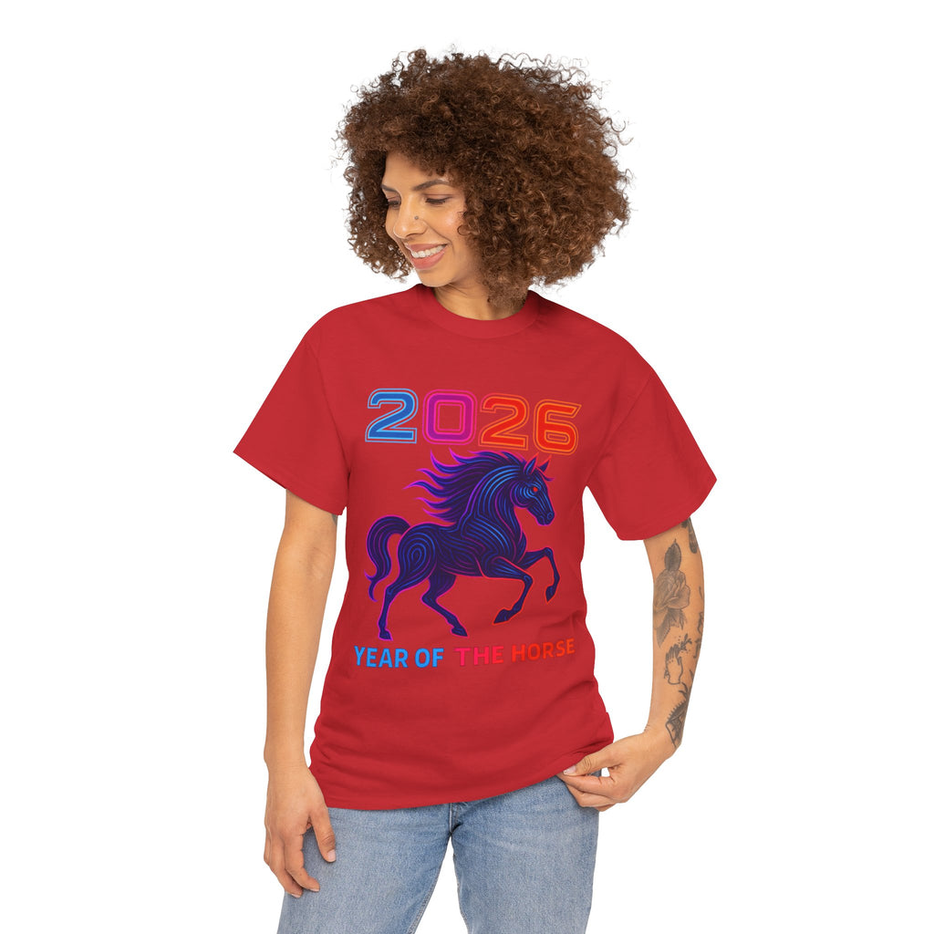2026 Year of the Horse T-Shirt | Neon Stallion Graphic Tee