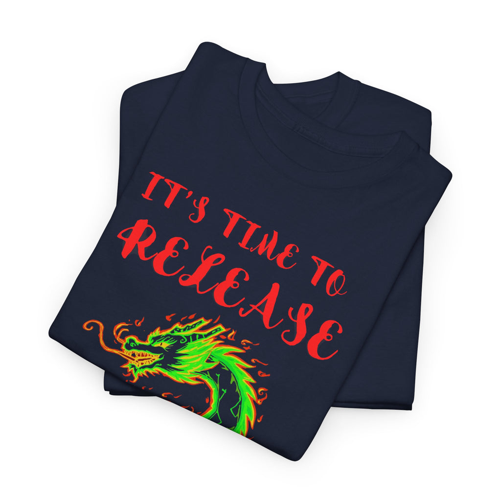 Release the Dragon T-Shirt | Green Dragon Illustration, Retro Script