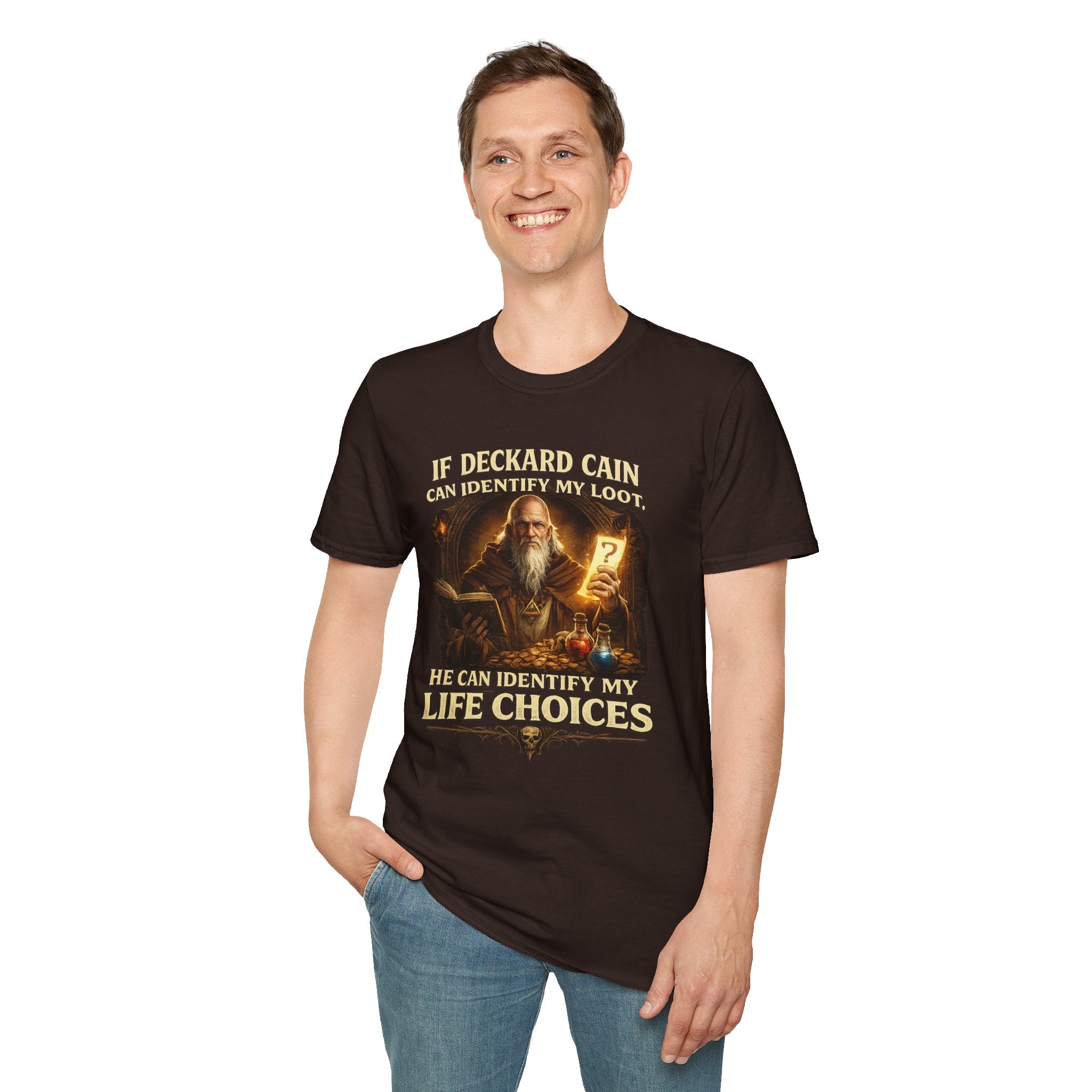 If Deckard Cain Can Identify My Loot, He Can Identify My Life Choices" Diablo RPG Gamer Tee