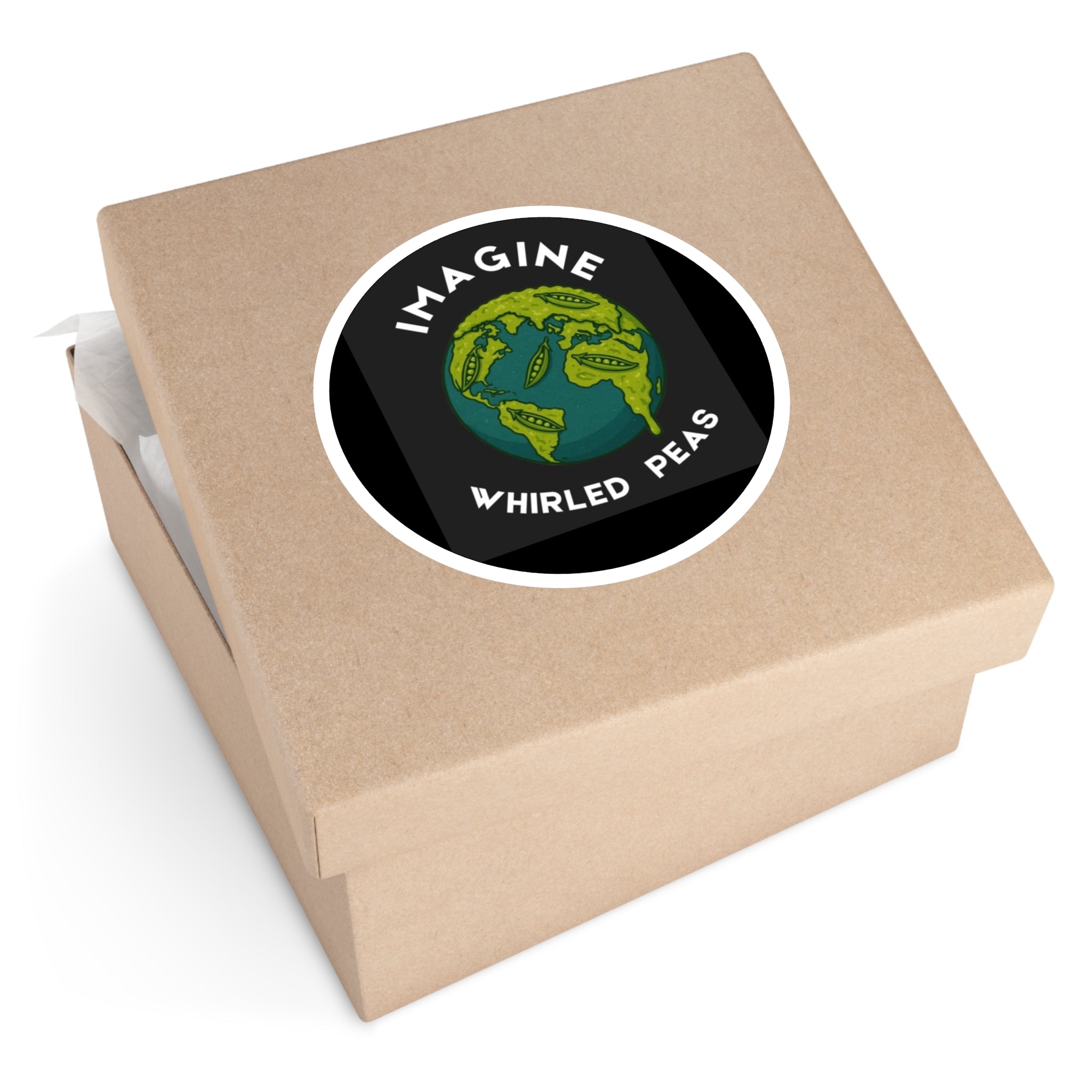 Imagine Whirled Peas Stickers, Eco-Friendly Indoor/Outdoor Decals, Unique Laptop Art, Fun Gift Idea, Playful Home Decor