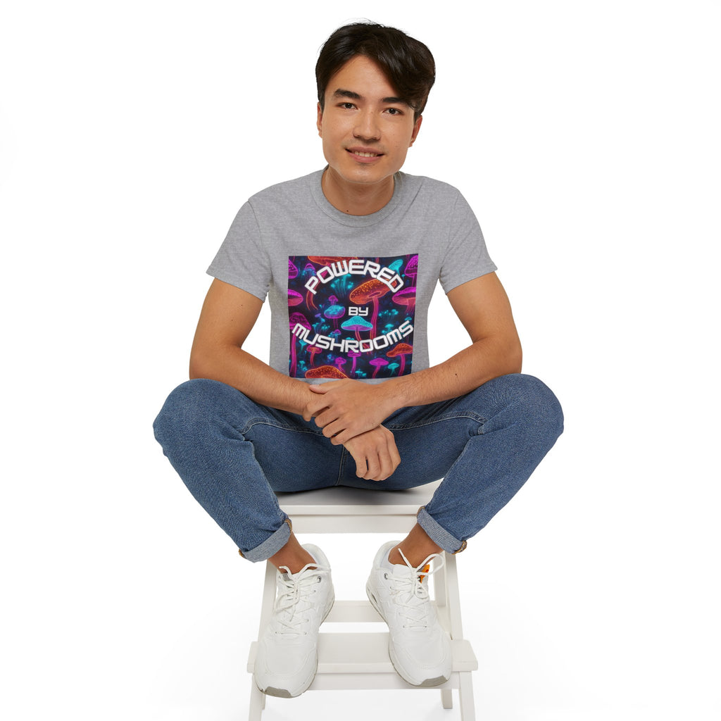 Powered by Mushrooms Funky Unisex Graphic Shirt