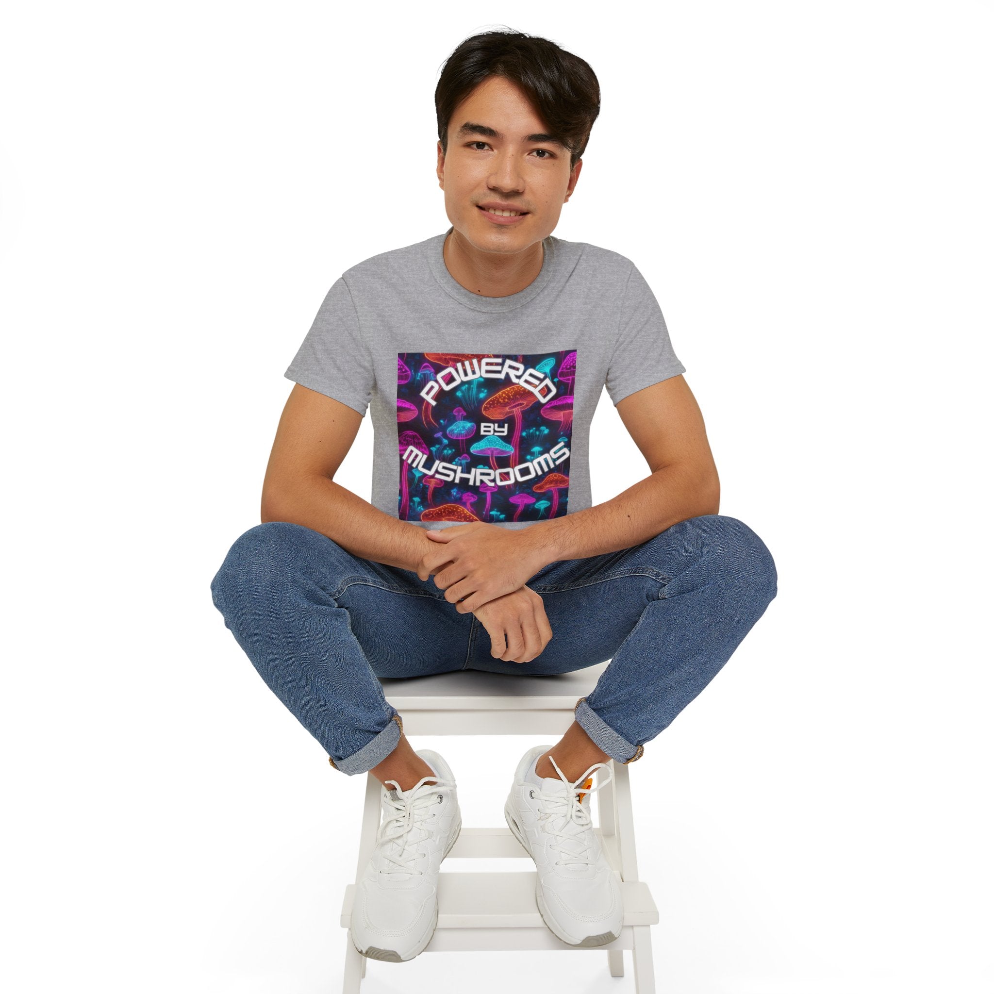 Powered by Mushrooms Funky Unisex Graphic Shirt