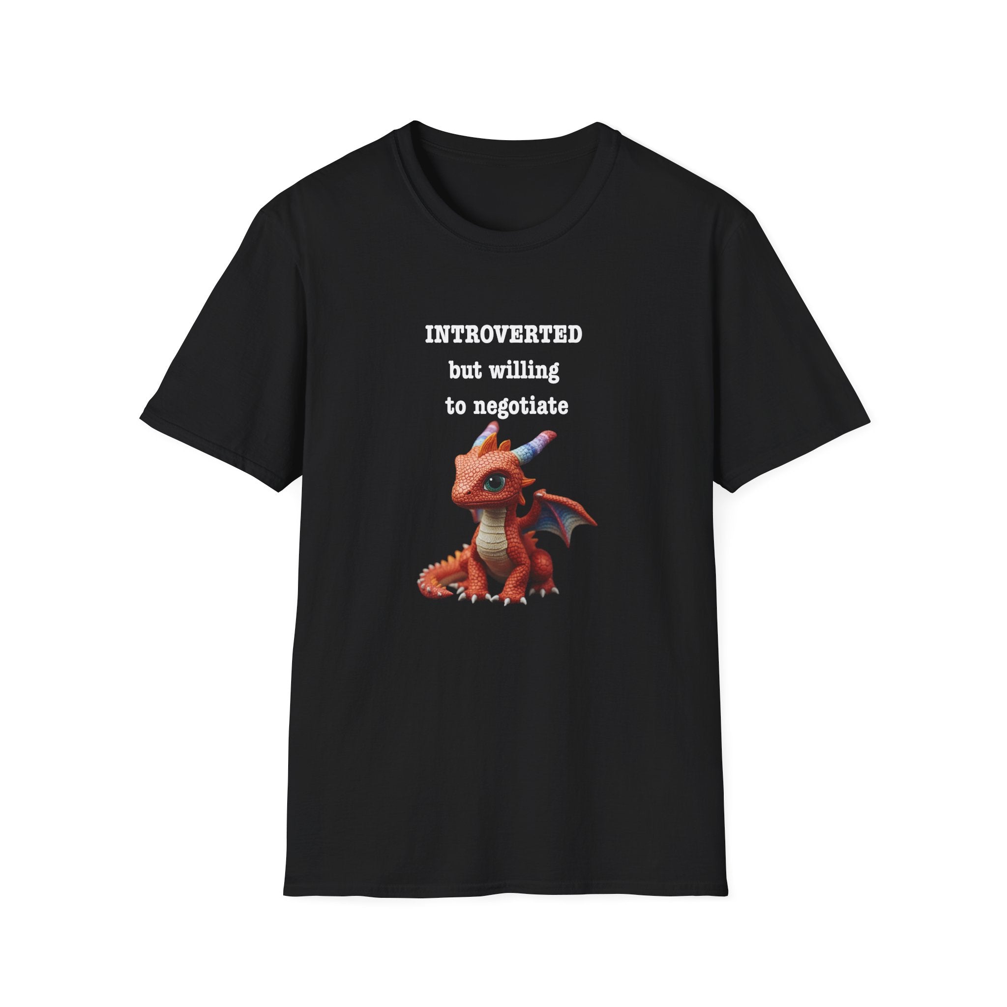 Introverted but Willing to Negotiate T-Shirt — Cute Dragon Graphic Tee