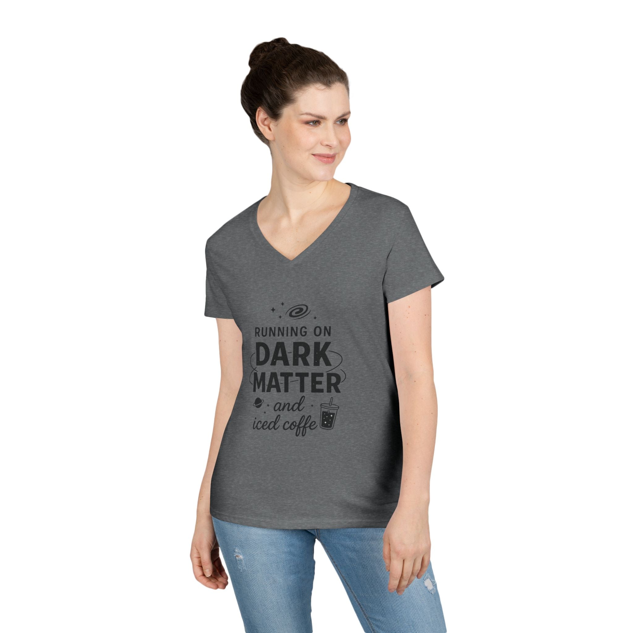 Running on Dark Matter and Iced Coffee T-Shirt | Science Coffee Tee
