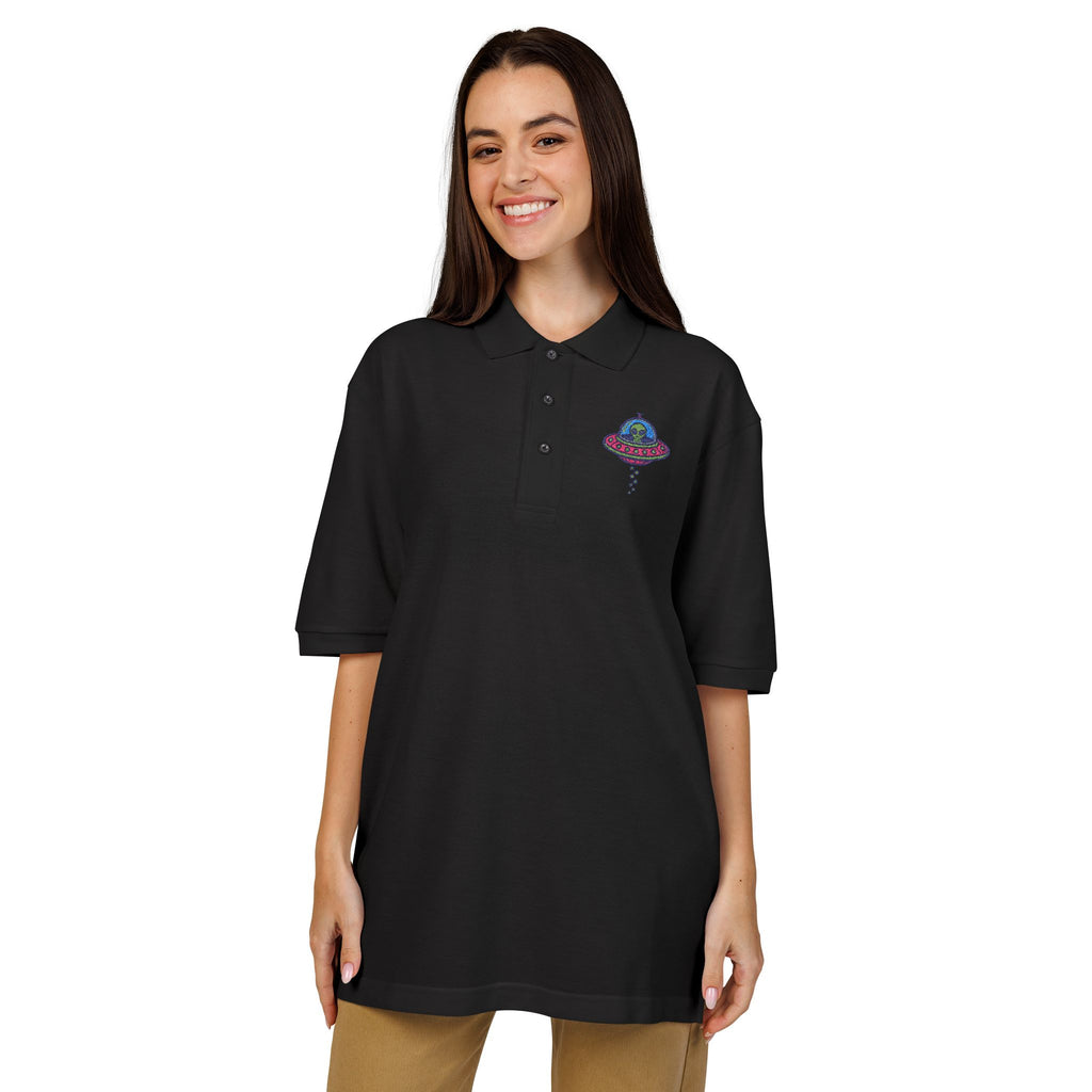 Colorful UFO Embroidered Polo