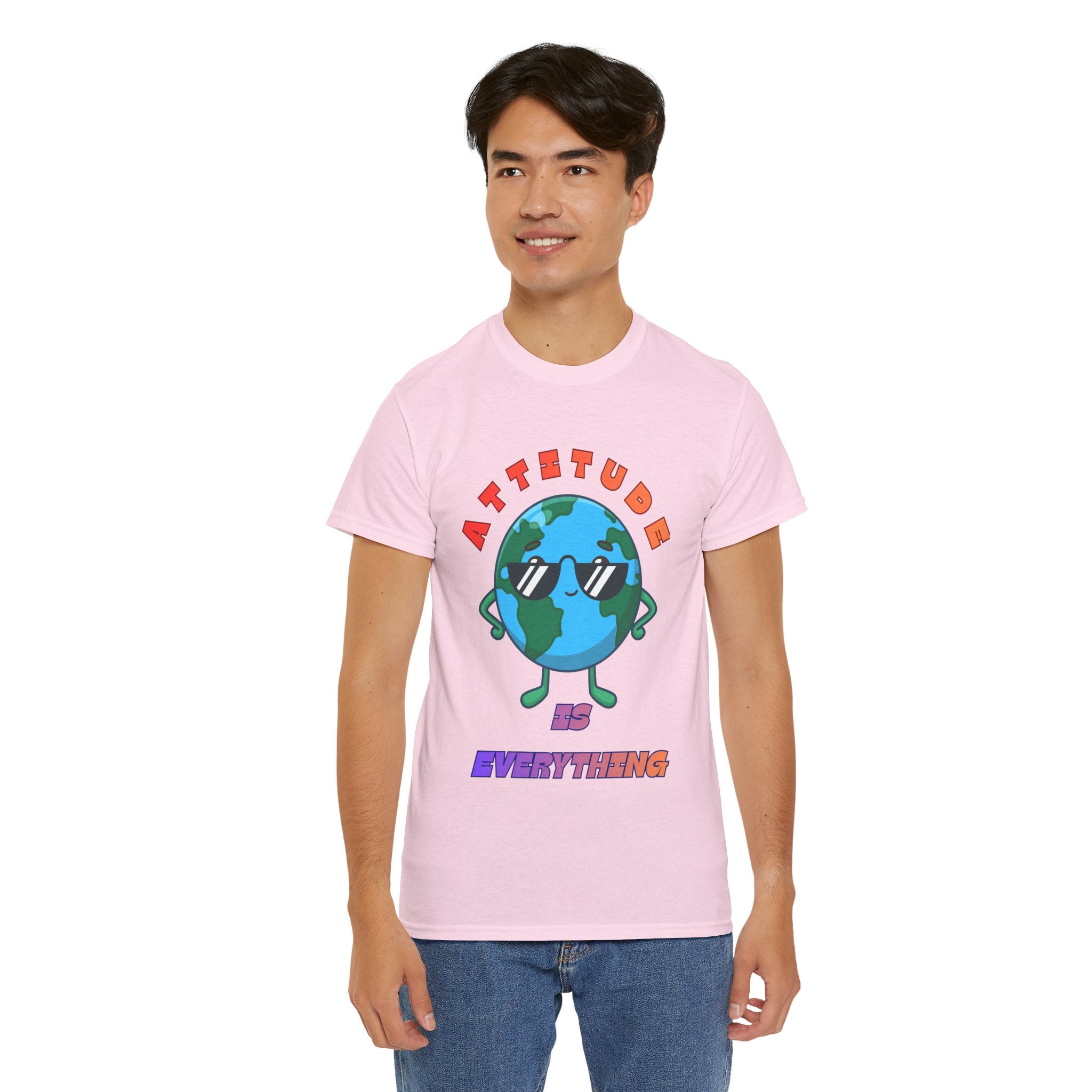 Attitude Is Everything Earth Character T-Shirt | Cute Planet Graphic Tee
