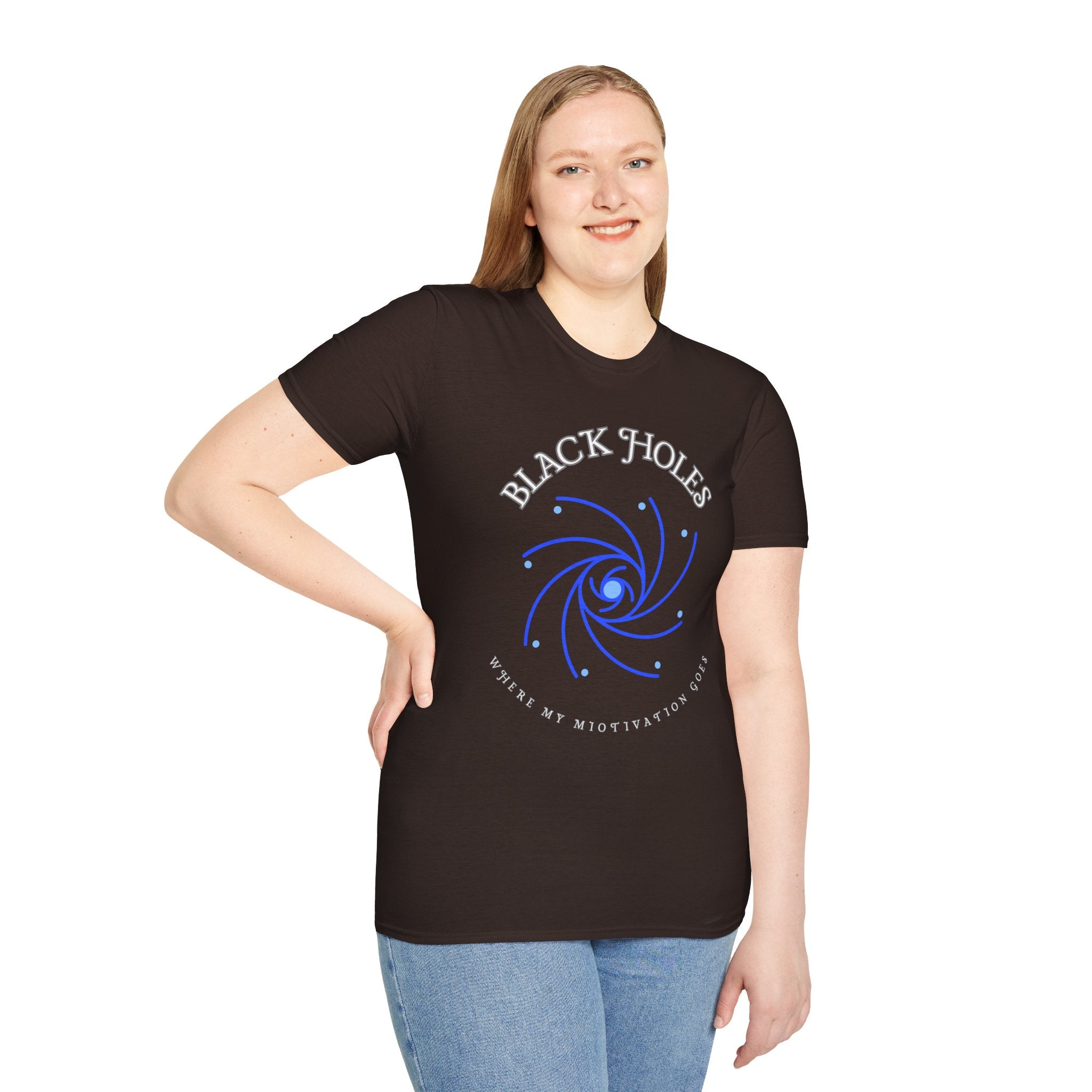 Black Holes Where My Motivation Goes graphic T-Shirt funny gamer nerd shirt