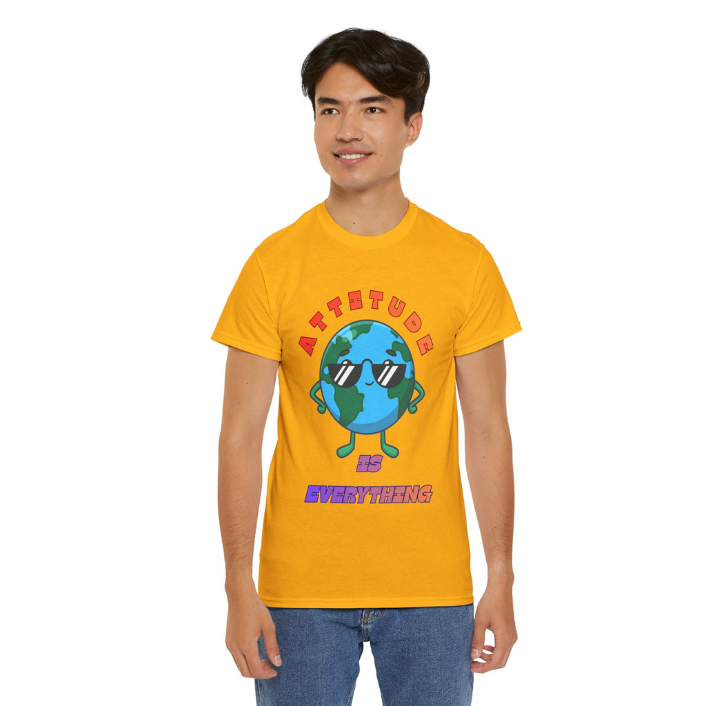 Attitude Is Everything Earth Character T-Shirt | Cute Planet Graphic Tee