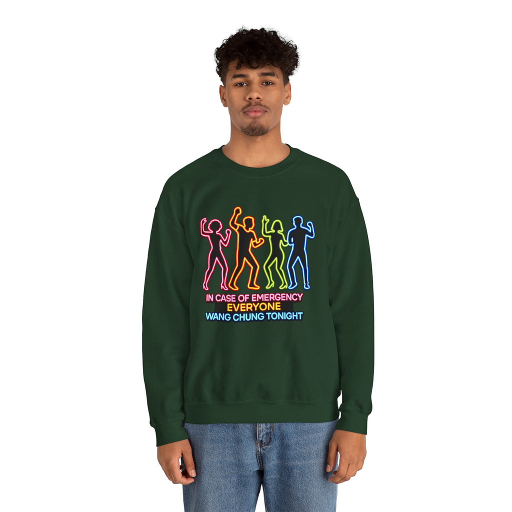 Emergency Everyone Wang Chung Tonight Sweatshirt, Cozy Playful Crewneck, Fun Gift for Music Lovers, Unisex Apparel
