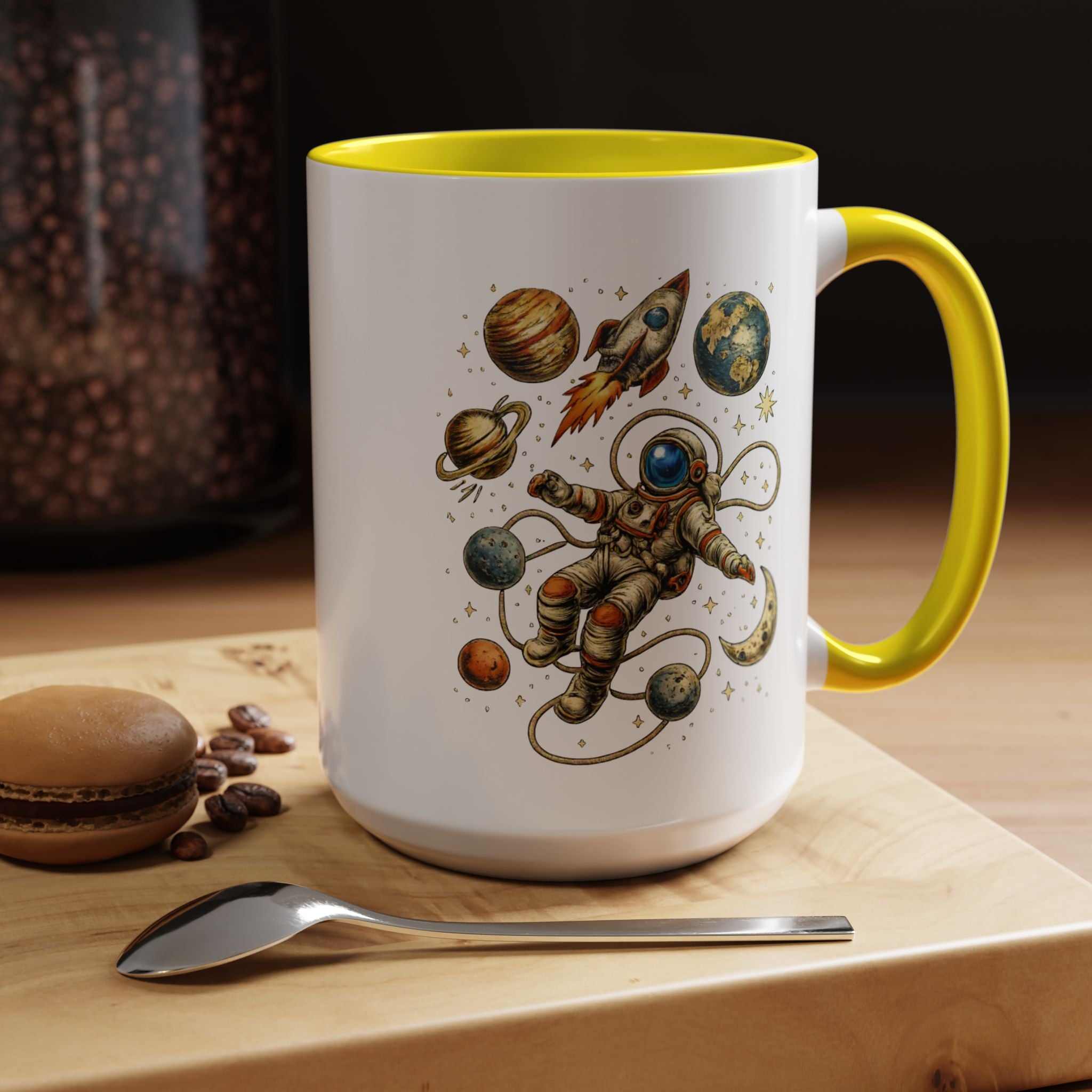 Astronaut in Space Coffee Mug | Rocket Planets Solar System