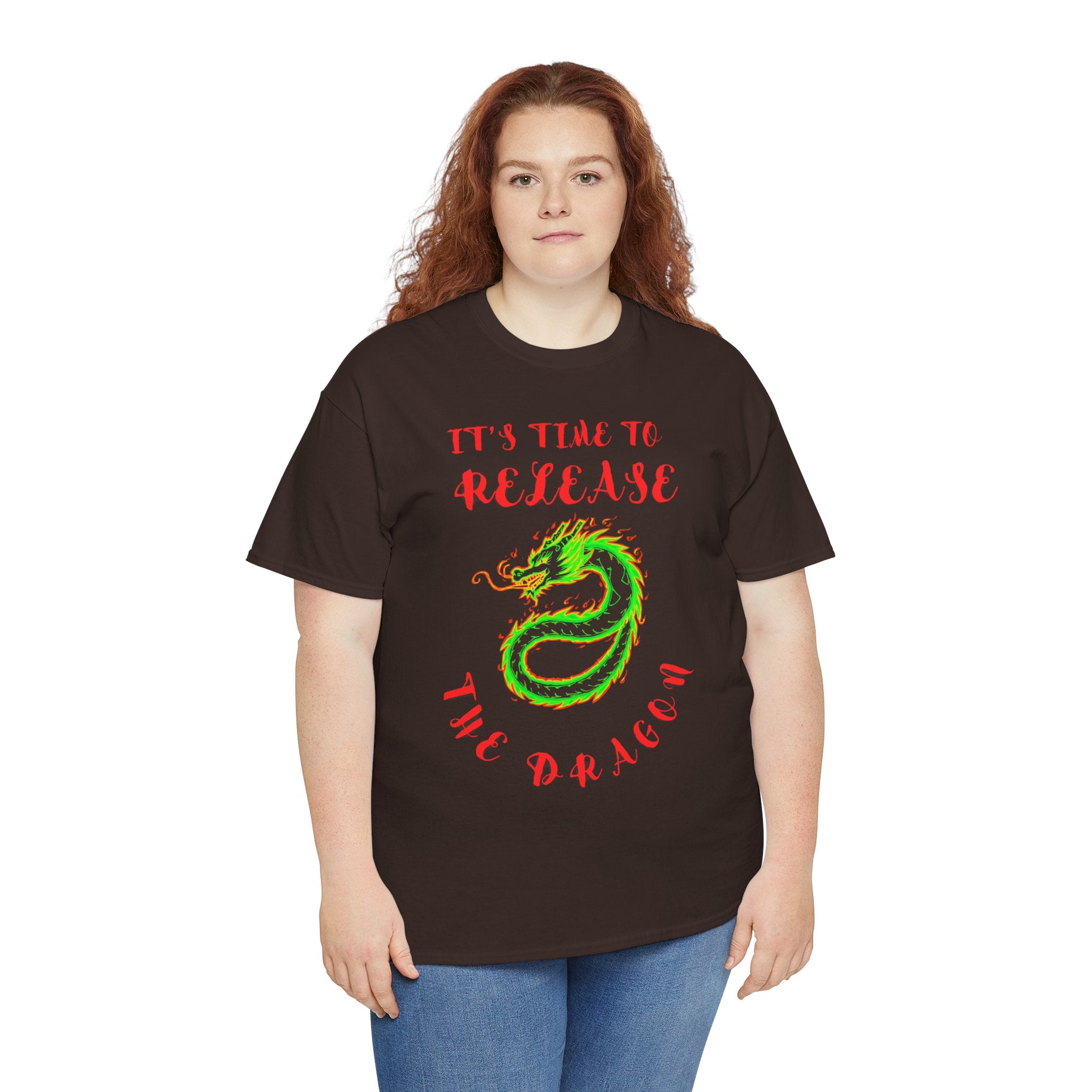 Release the Dragon T-Shirt | Green Dragon Illustration, Retro Script