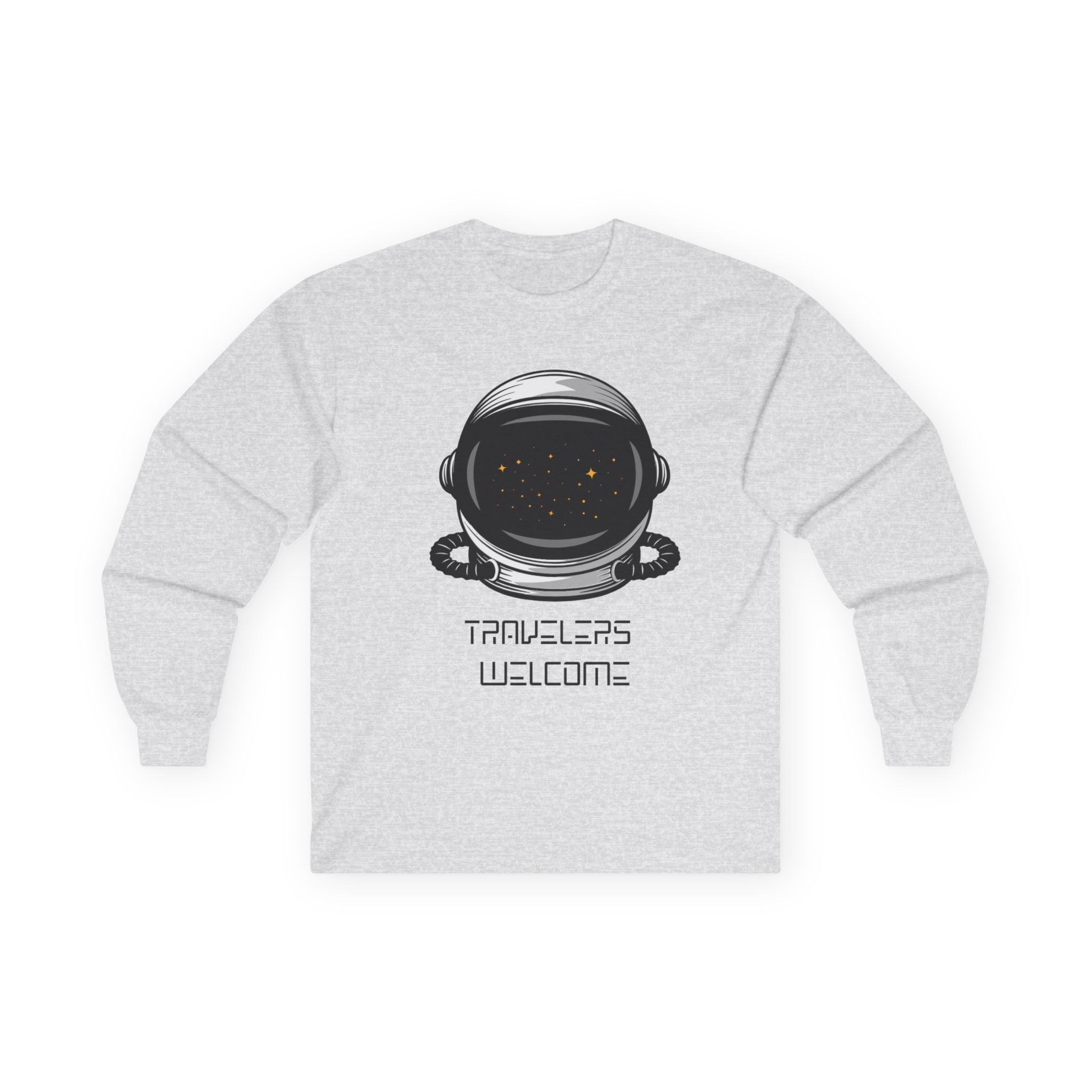 Travelers Welcome, Astronaut Travel Long Sleeve Tee