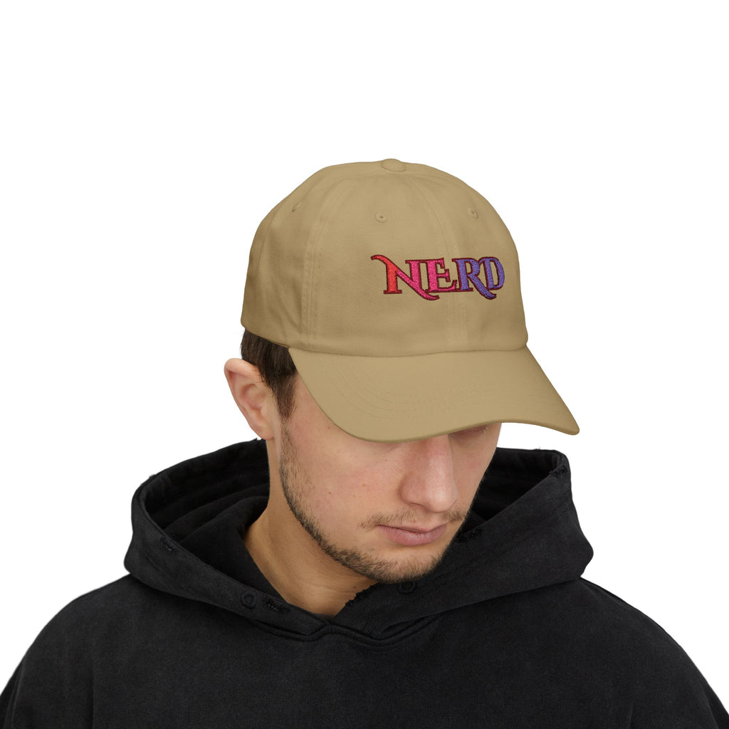 Nerd Retro Script Dad Cap | Embroidered Baseball Hat cool nerd gift