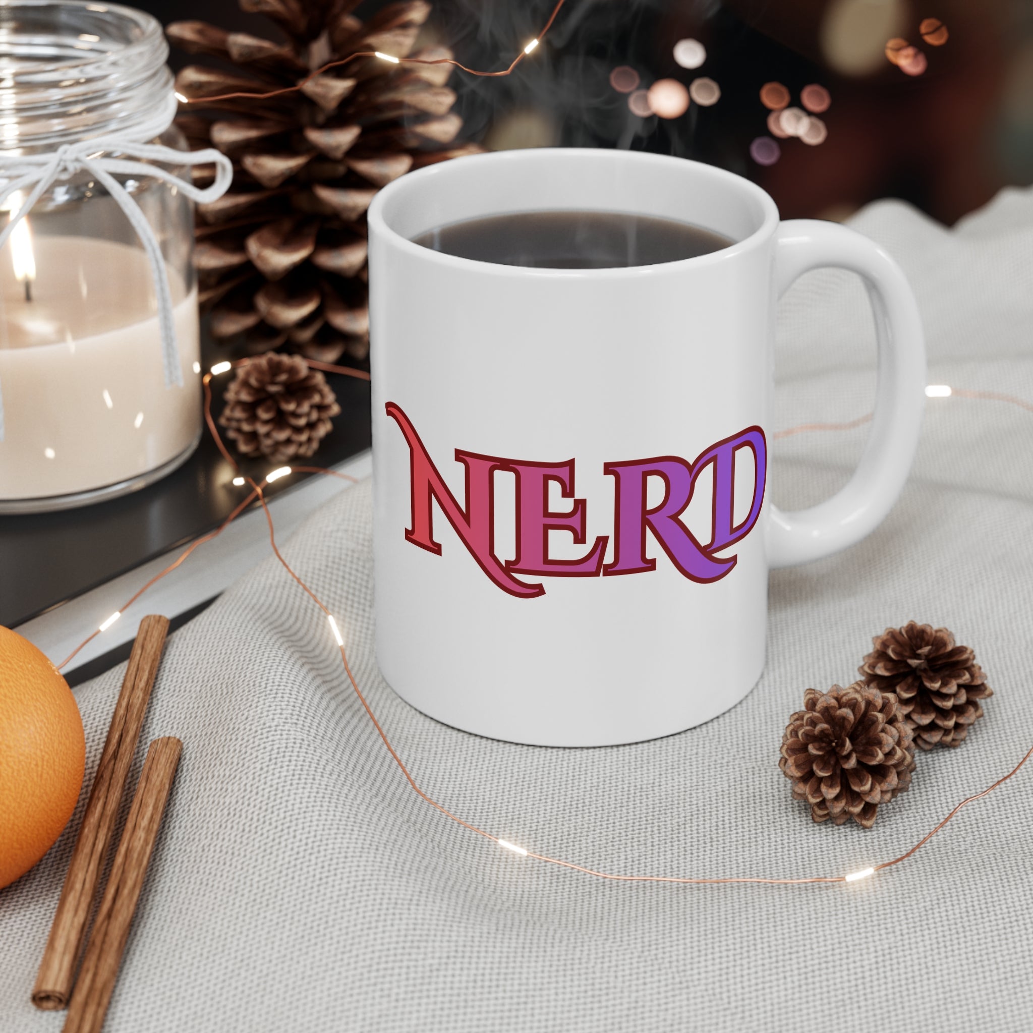 Nerd Script Mug | 11oz funny minimalist ceramic Science Nerd coffee mug
