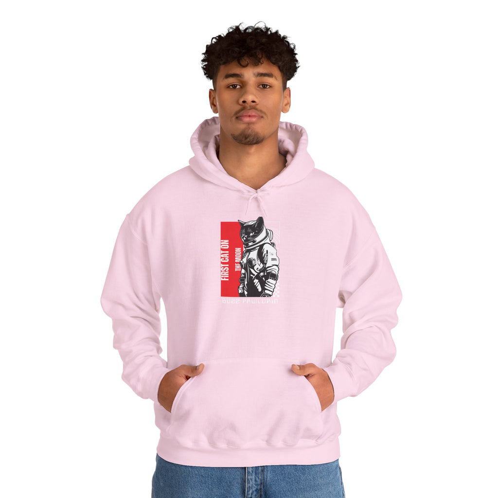 First Cat on the Moon Buzz Pawldrin Astronaut Graphic Unisex Hoodie,