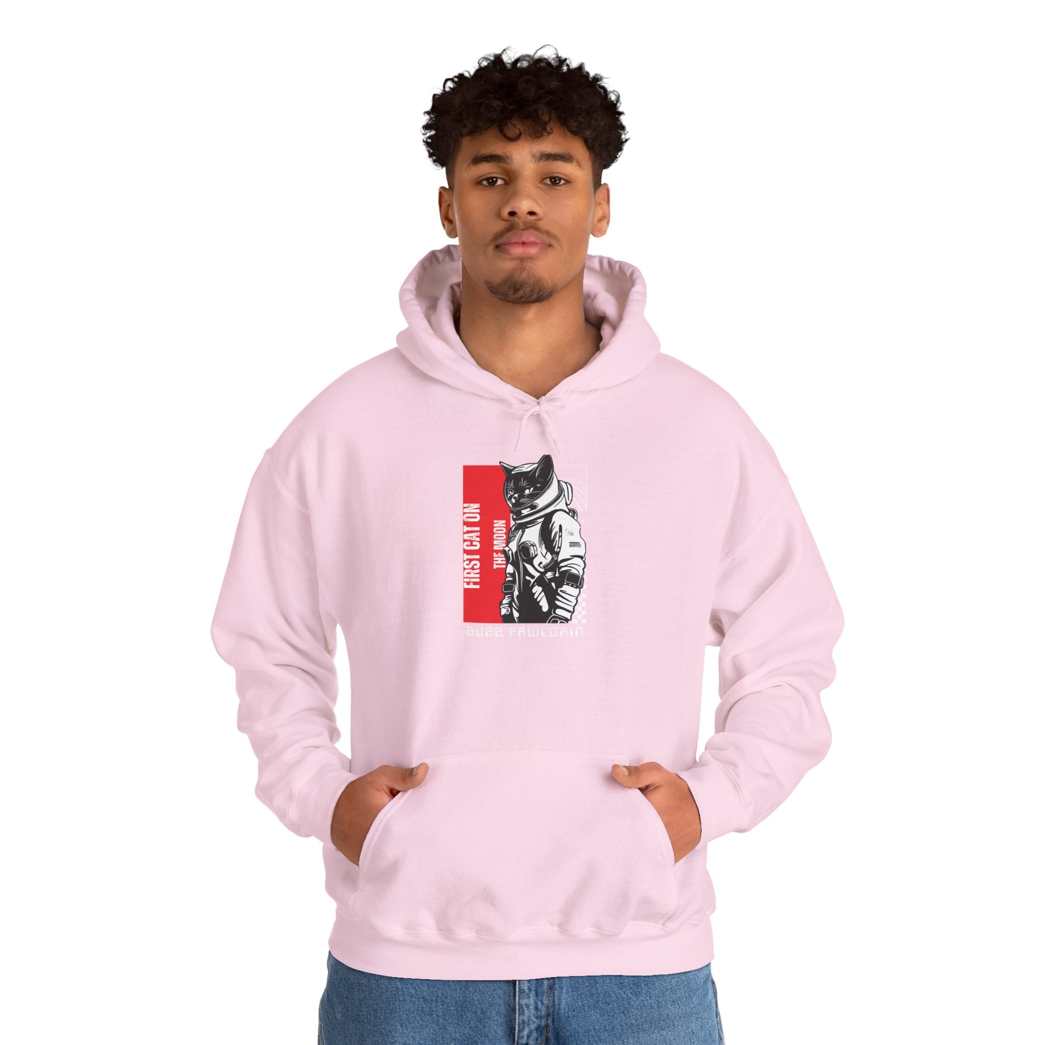 First Cat on the Moon Buzz Pawldrin Astronaut Graphic Unisex Hoodie,