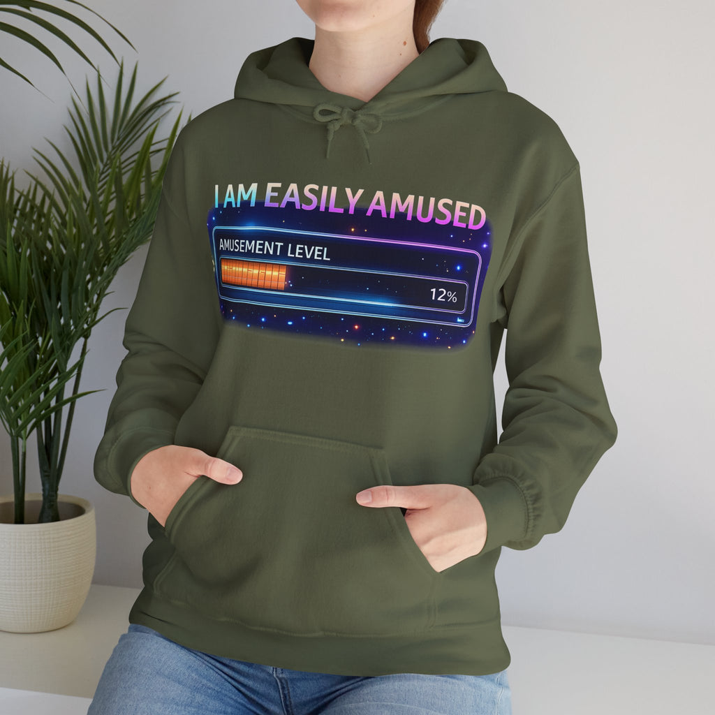 I Am Easily Amused Level Meter Hoodie | Funny Gamer Sweatshirt