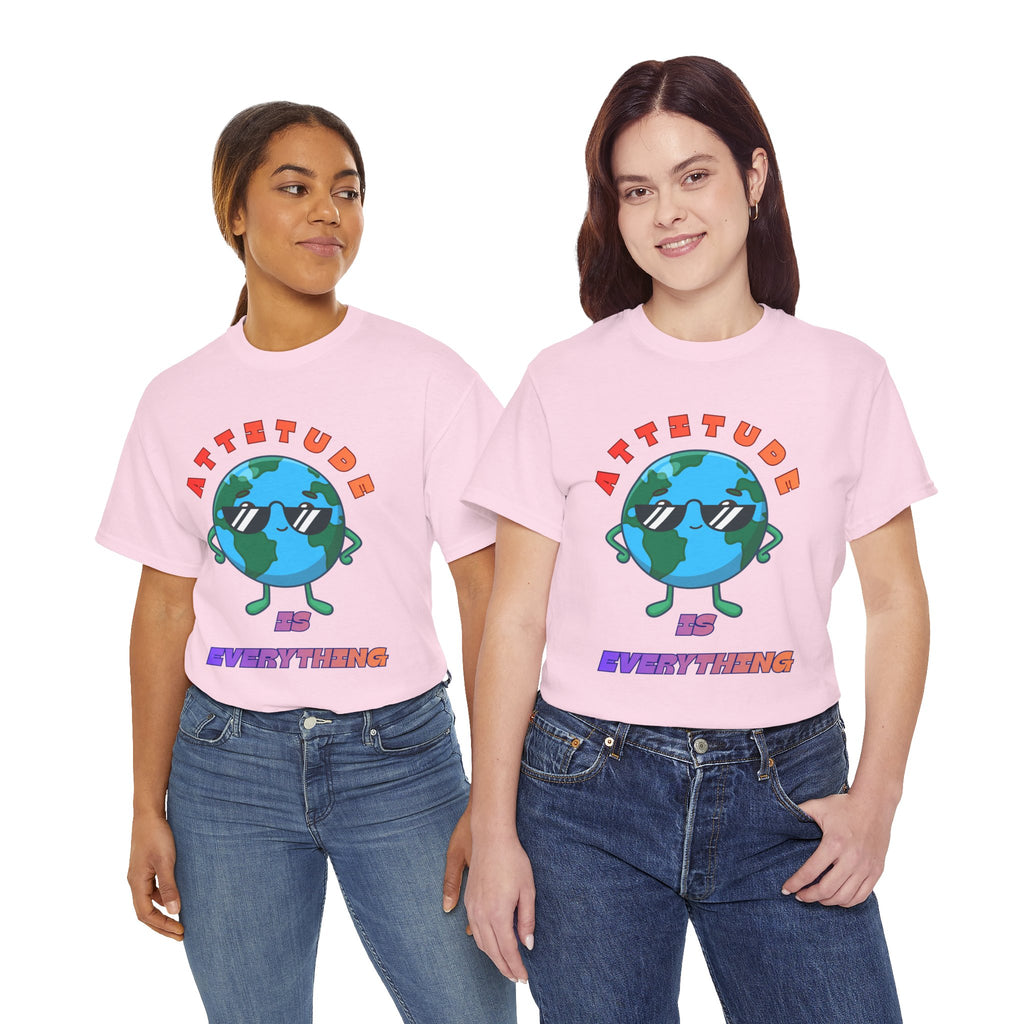 Attitude Is Everything Earth Character T-Shirt | Cute Planet Graphic Tee