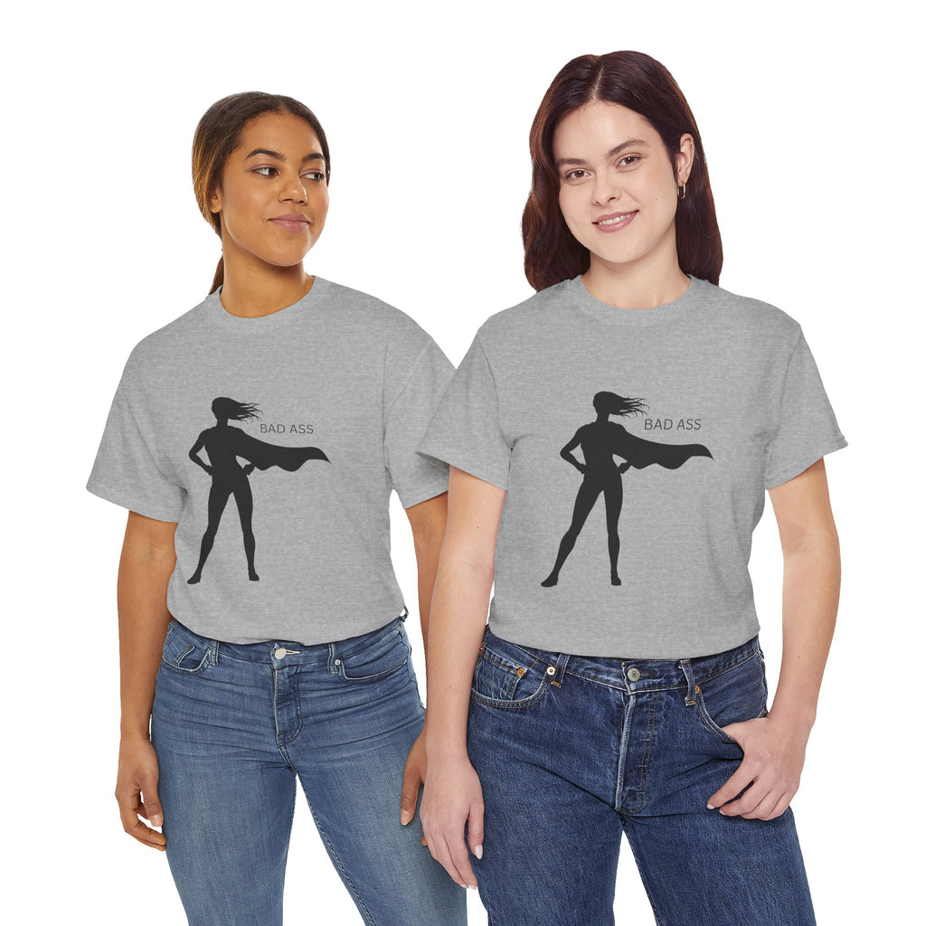 Bad Ass Superhero Silhouette Tee | Woman Cape Silhouette T-Shirt