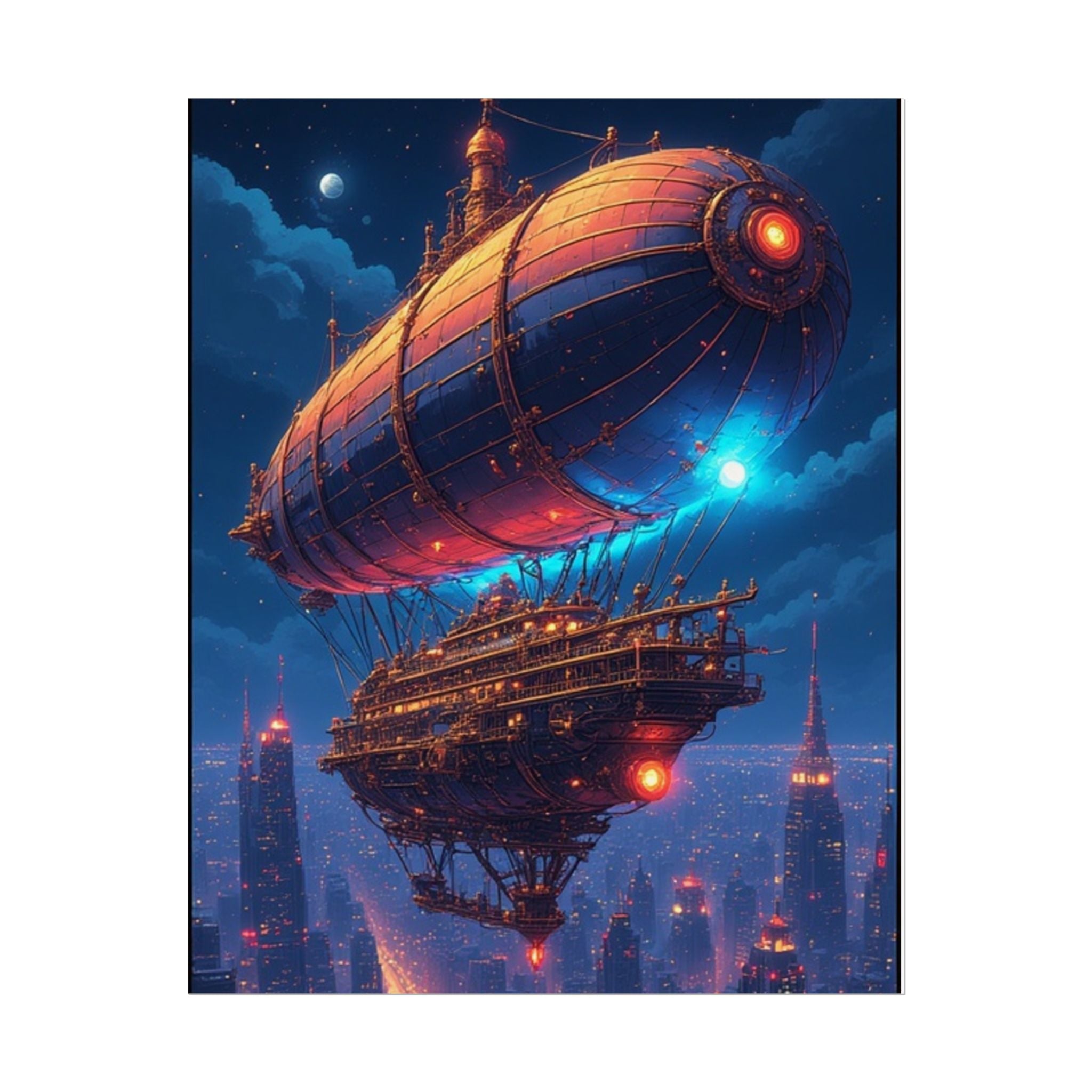 Wild Blue Yonder Steampunk Airship Art Print