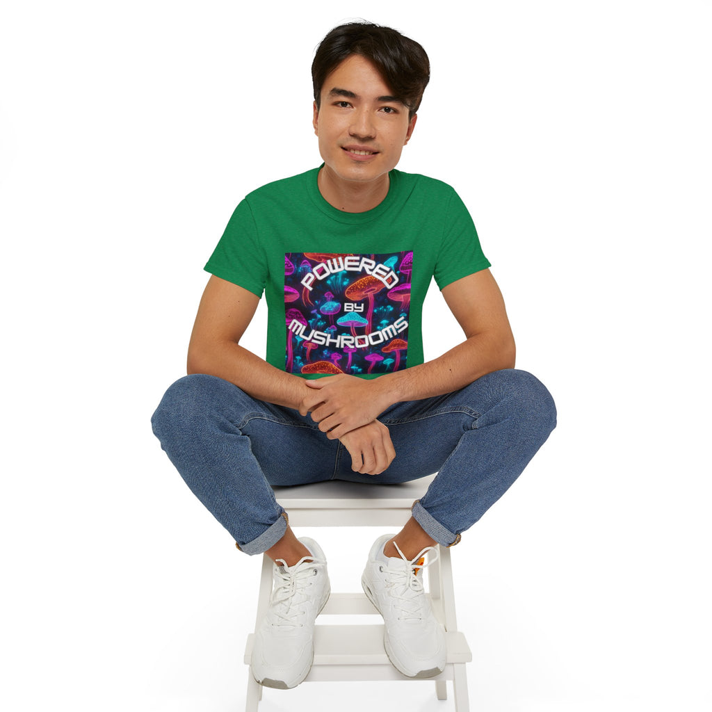 Powered by Mushrooms Funky Unisex Graphic Shirt