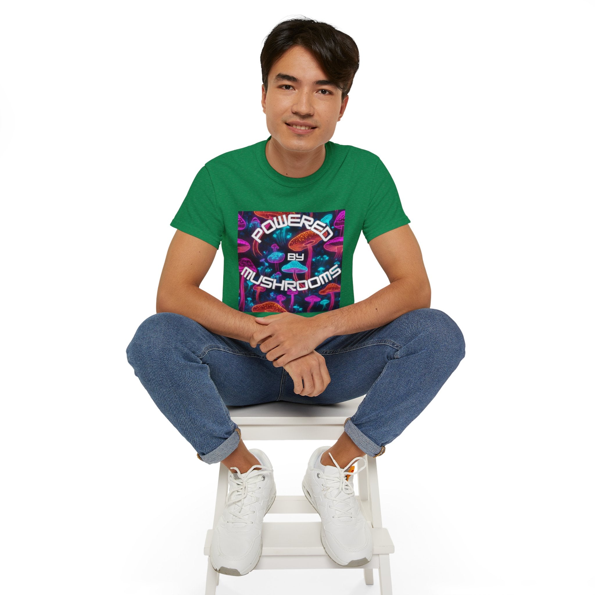 Powered by Mushrooms Funky Unisex Graphic Shirt