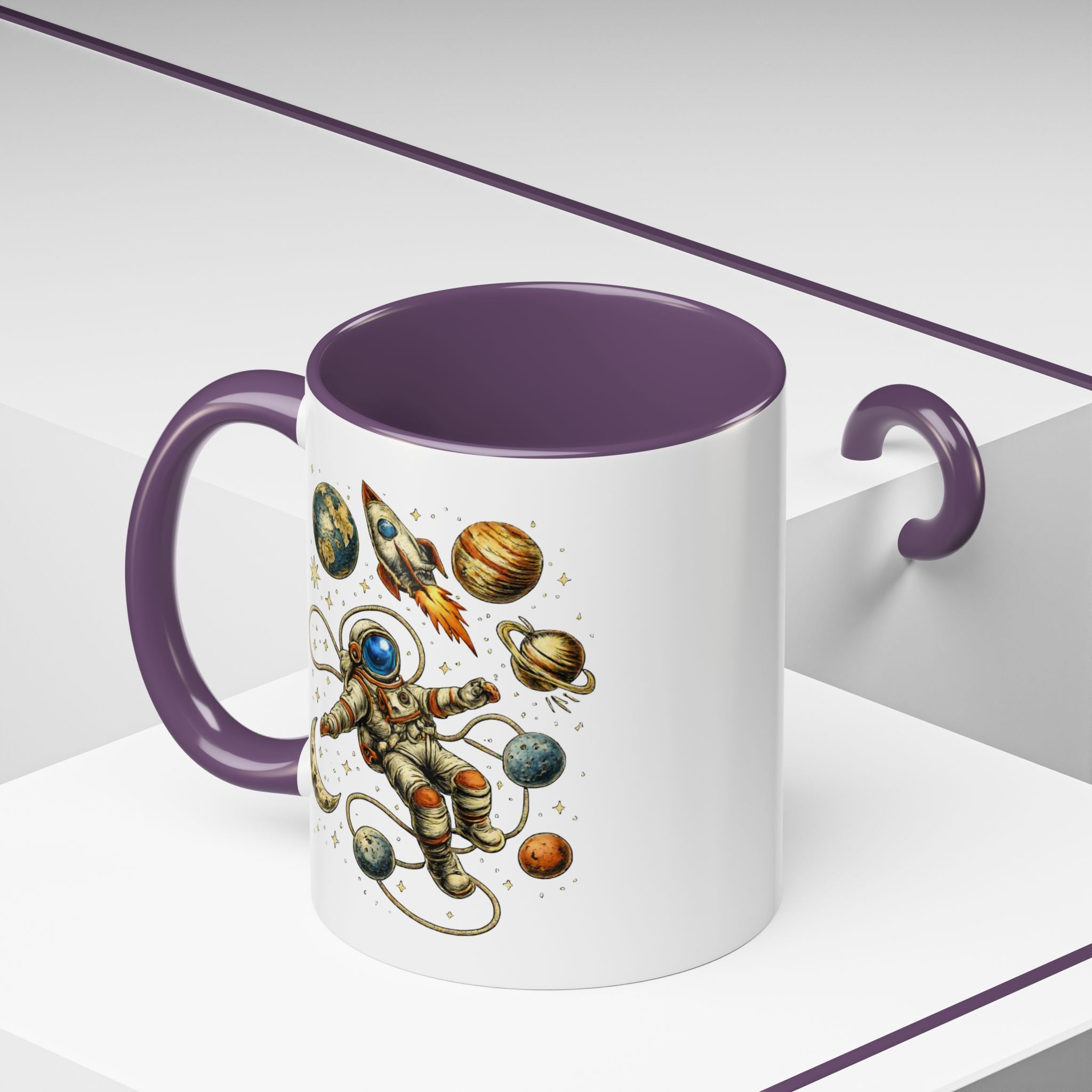 Astronaut in Space Coffee Mug | Rocket Planets Solar System