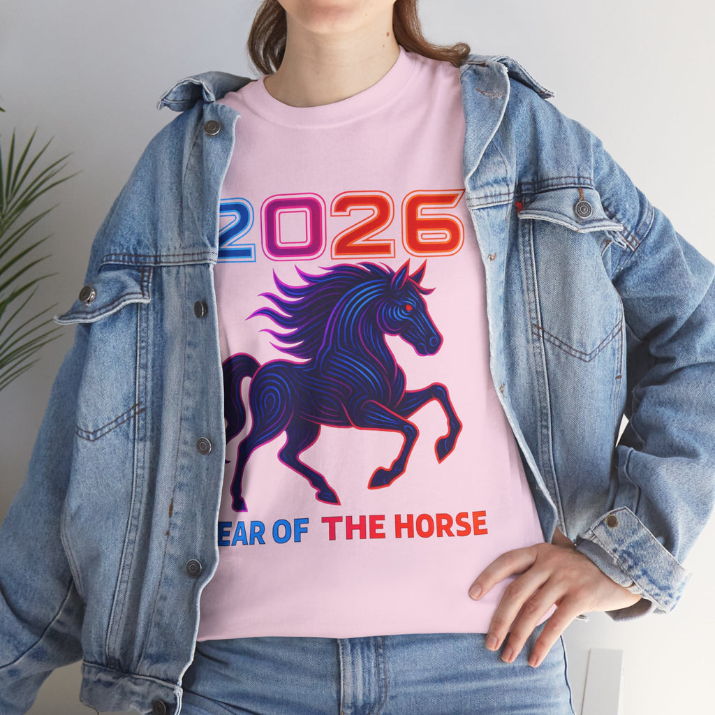 2026 Year of the Horse T-Shirt | Neon Stallion Graphic Tee