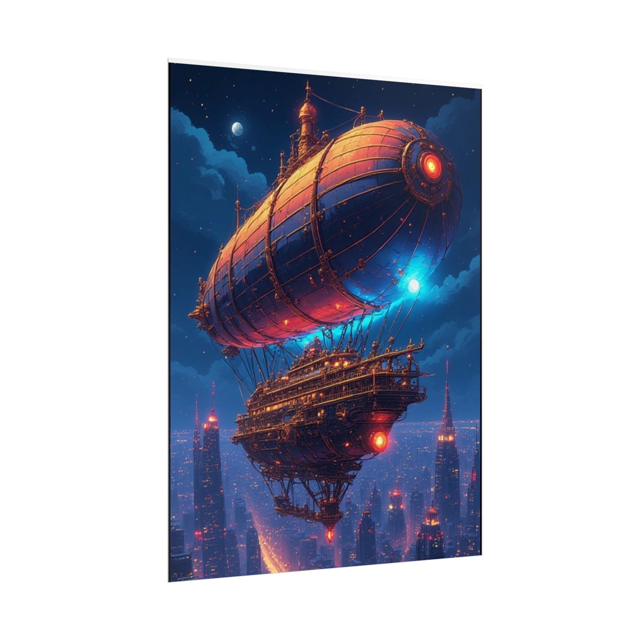 Wild Blue Yonder Steampunk Airship Art Print