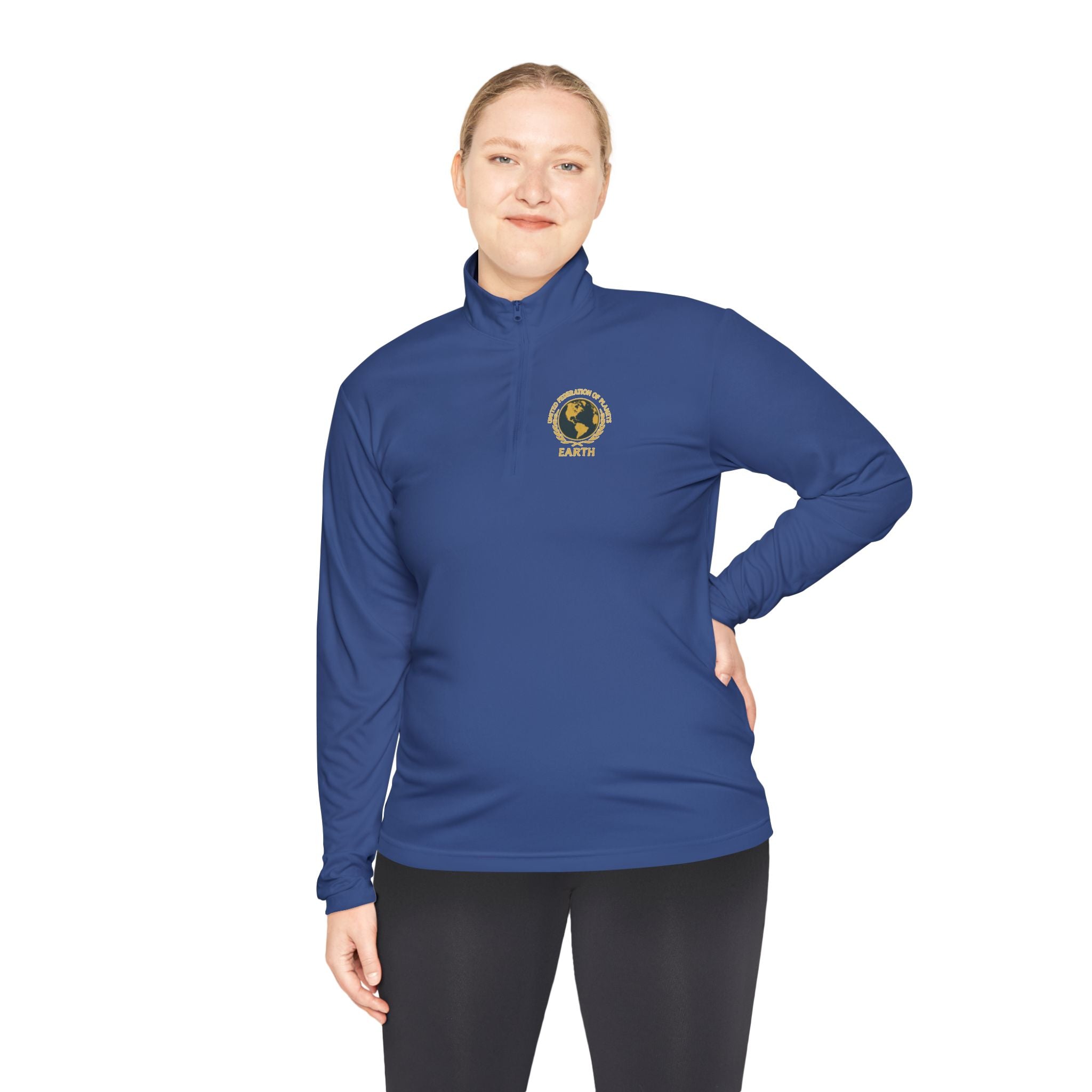 Star Trek United Federation of Planets Unisex Quarter-Zip Pullover - Comfortable, Stylish Outerwear for Outdoor Adventures, Casual Wear,