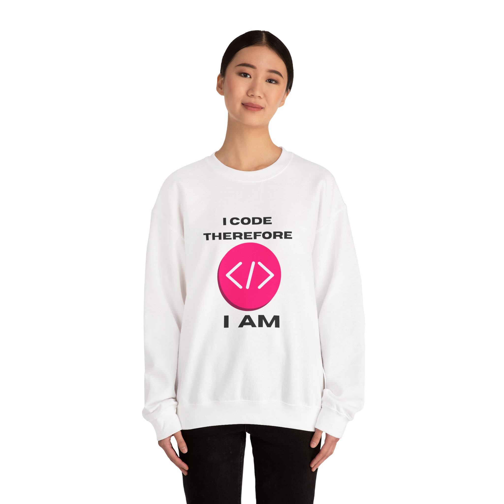 I code Therefore I Am Coding Crewneck Sweatshirt