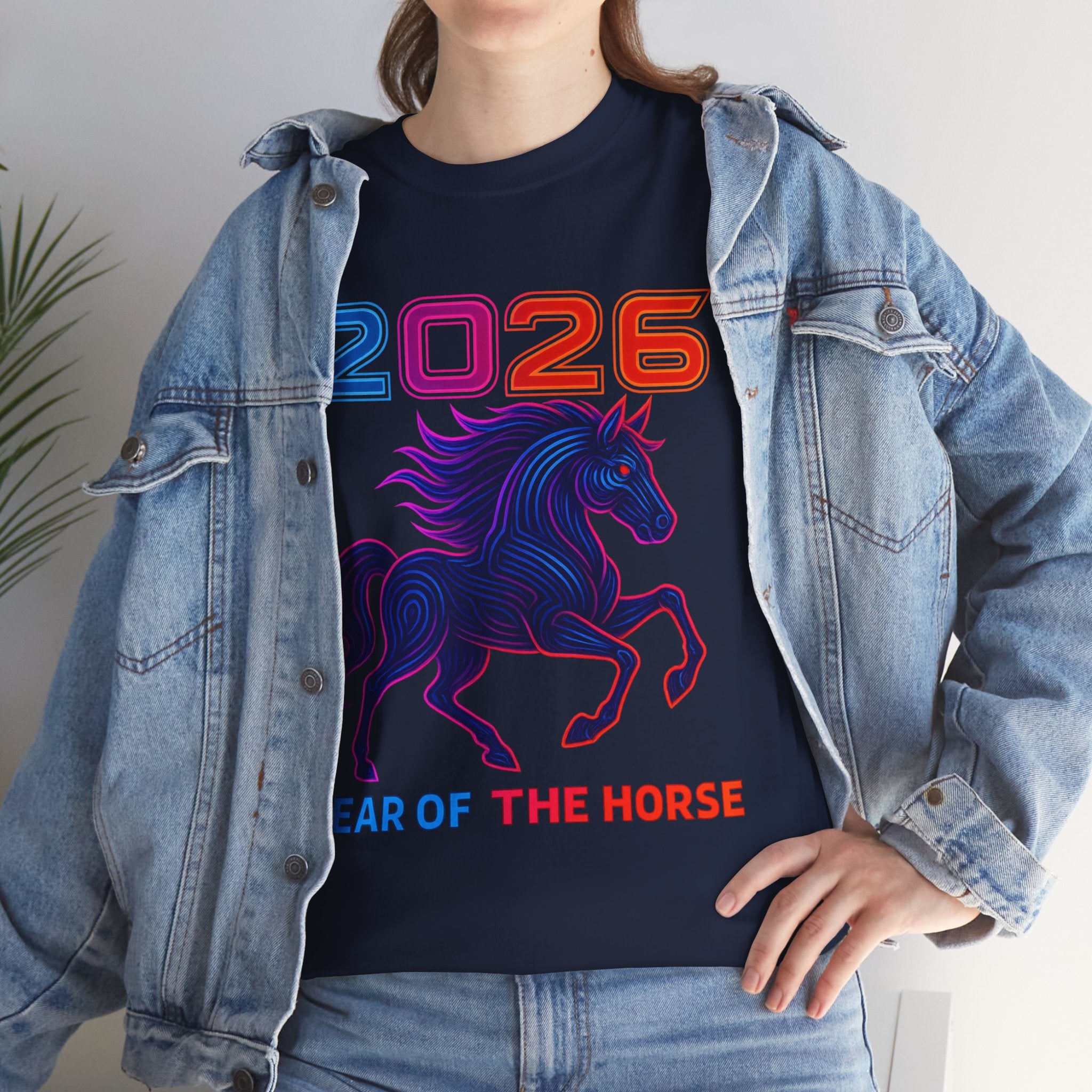 2026 Year of the Horse T-Shirt | Neon Stallion Graphic Tee