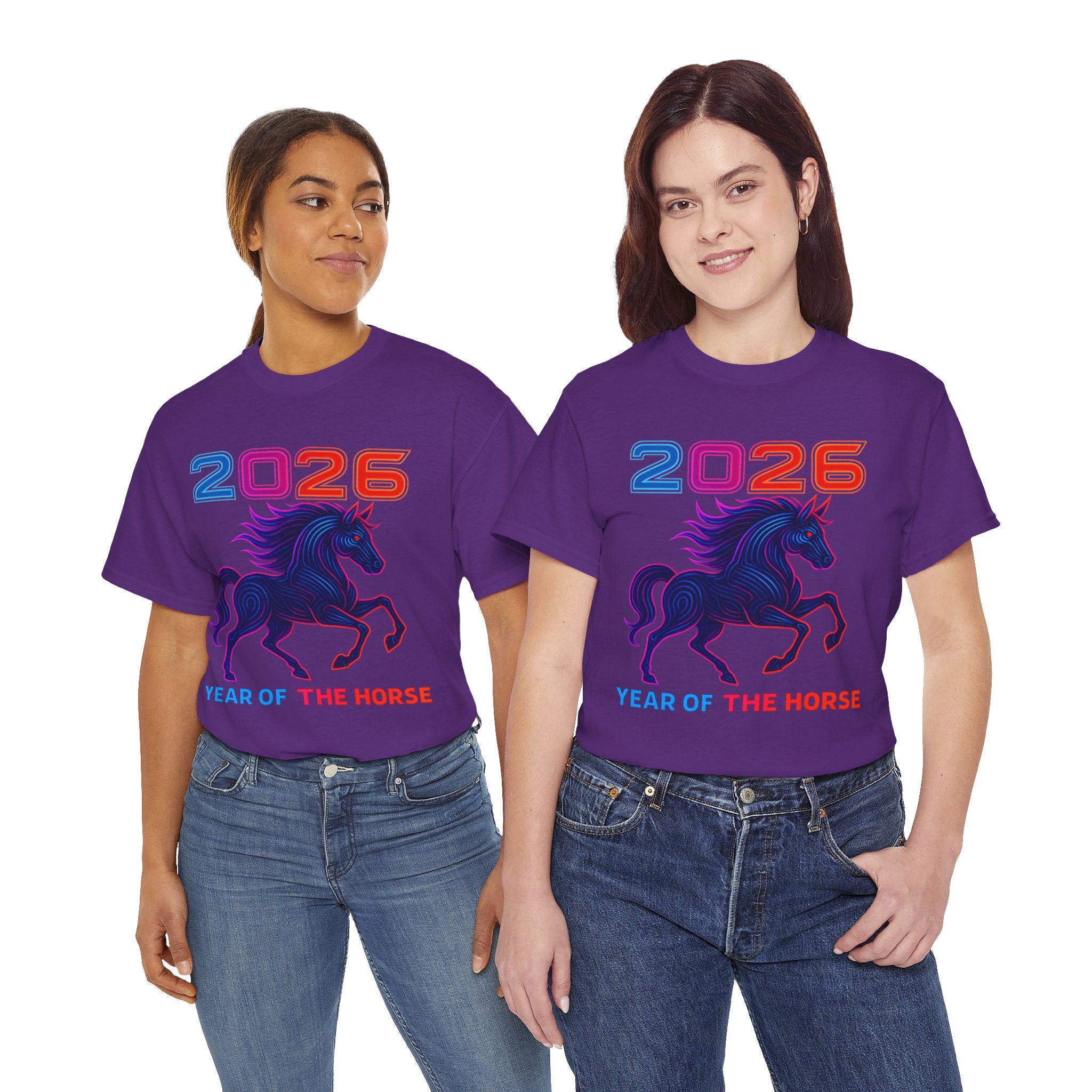 2026 Year of the Horse T-Shirt | Neon Stallion Graphic Tee