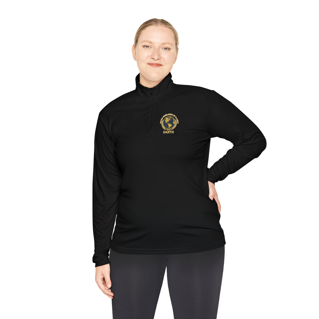 Star Trek United Federation of Planets Unisex Quarter-Zip Pullover - Comfortable, Stylish Outerwear for Outdoor Adventures, Casual Wear,