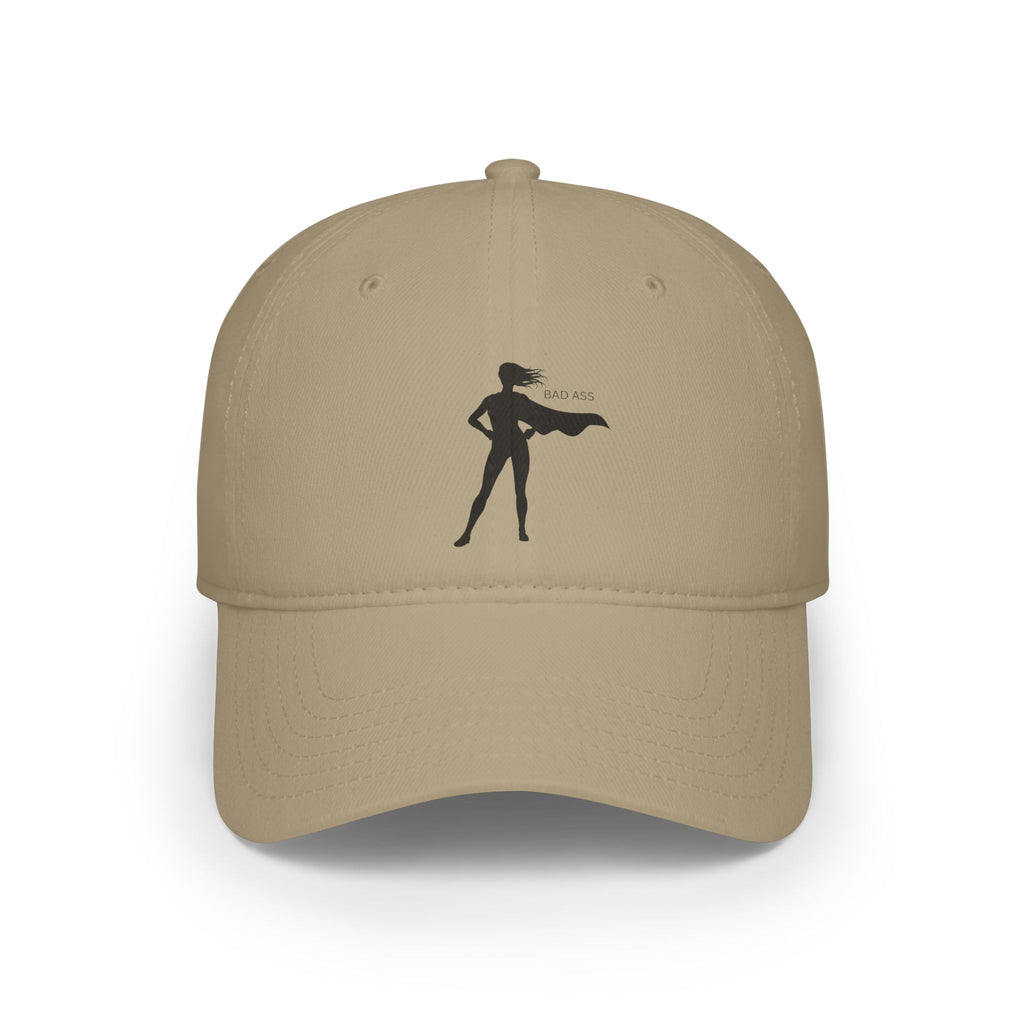 Bad Ass Superhero Silhouette Low Profile Cap | Retro Heroine Baseball Cap
