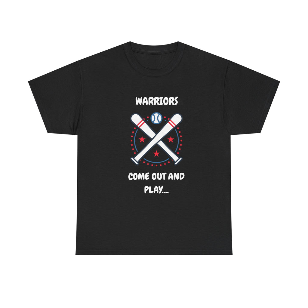 Warriors crossed baseball bats Come Out And Play T-Shirt | Baseball Team Tee
