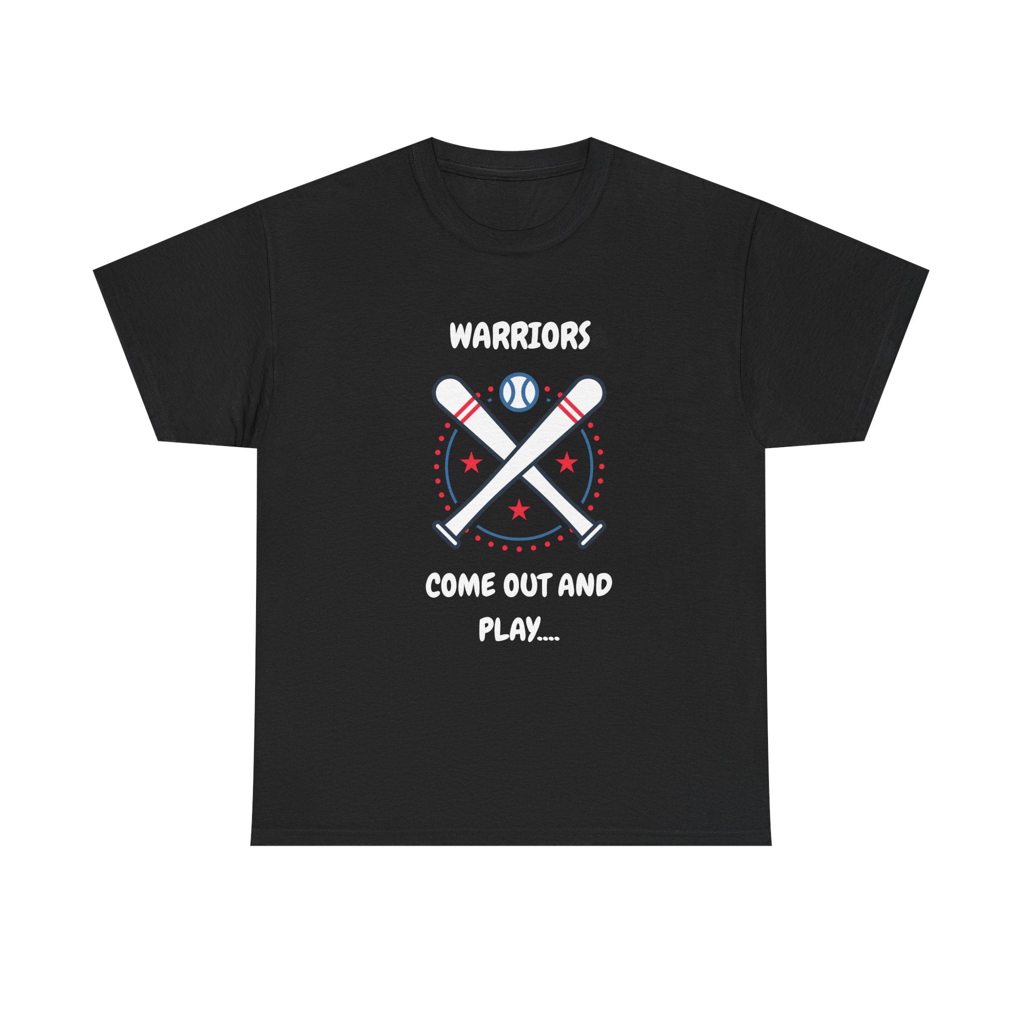 Warriors crossed baseball bats Come Out And Play T-Shirt | Baseball Team Tee