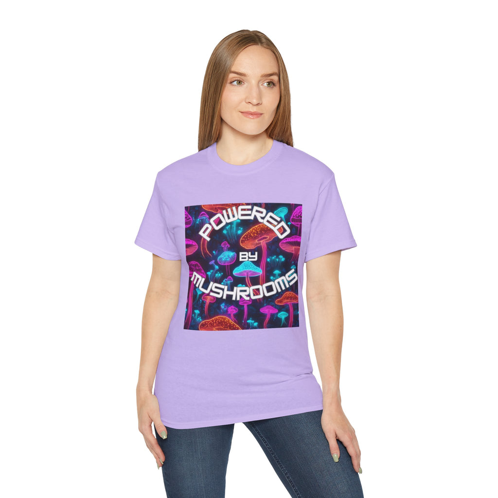 Powered by Mushrooms Funky Unisex Graphic Shirt